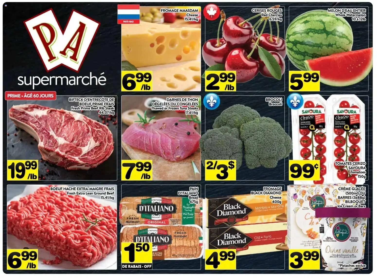 Pa Supermarché flyer valid from Jul 20, 2026 | Page: 1 | Products: Beef, Cream, Ice cream, Tomatoes