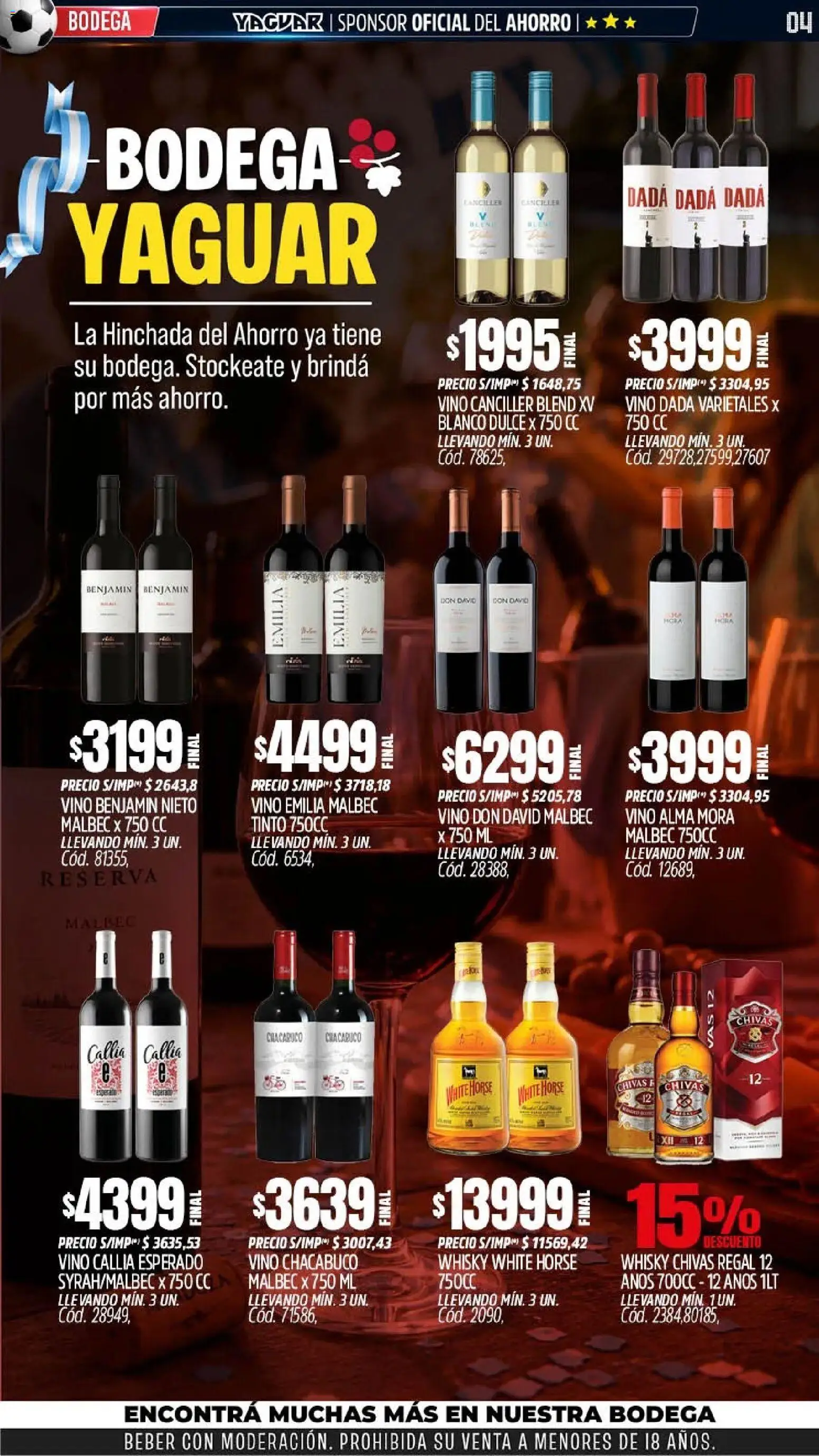 Yaguar - Oferta Semanal Parque Chacabuco │ válido desde el 15.06.2026 | Página: 4 | Productos: Whisky, Vino