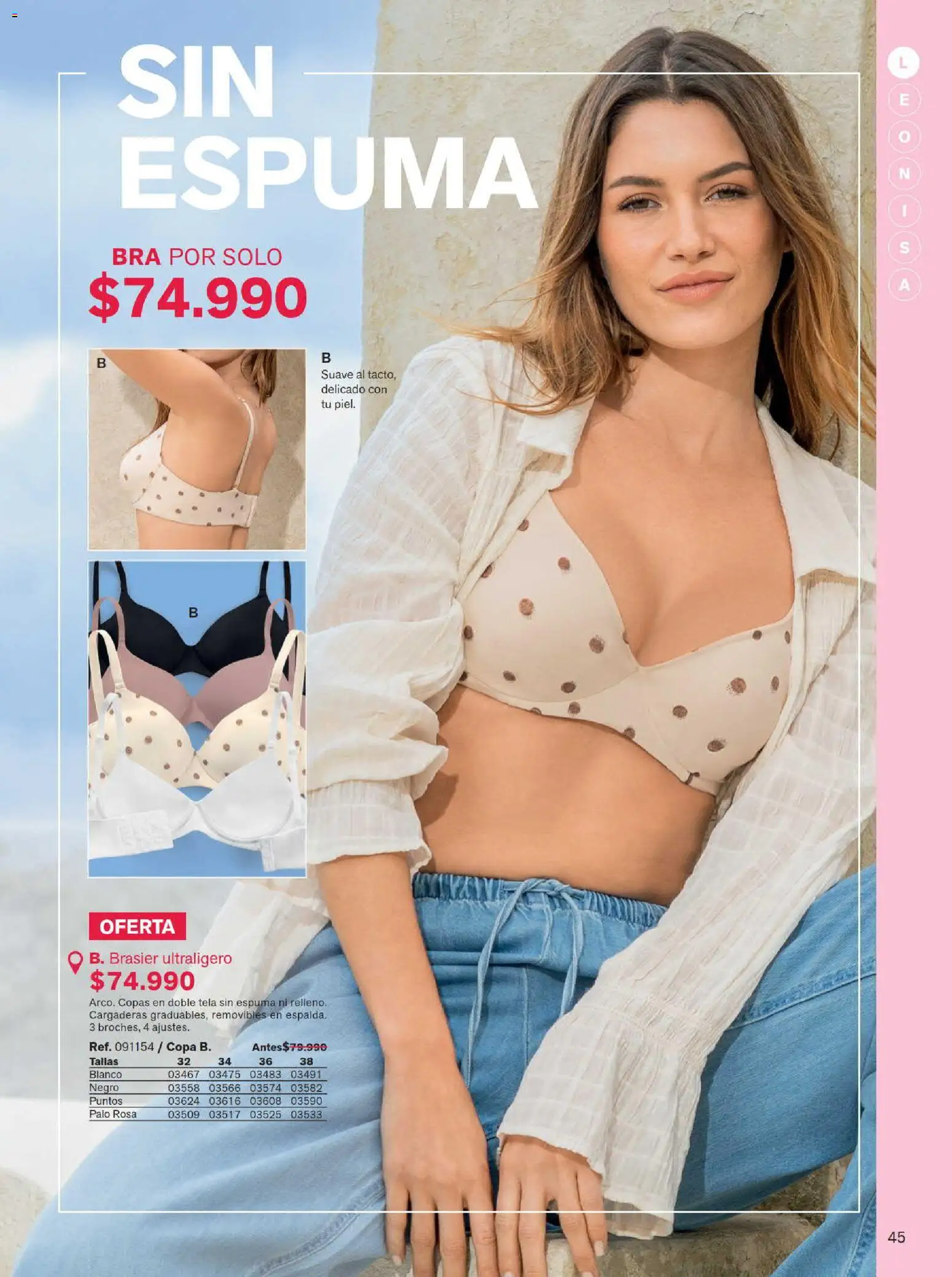 Leonisa revista - valida desde el 15/07/2026 | Página: 45 | Productos: Espuma, Brasier