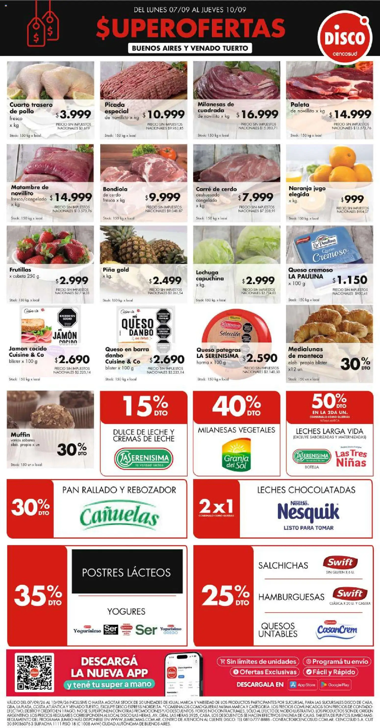 Disco - FERIA DE FRESCOS BSAS │ válido desde el 07/09/2026 | Página: 1 | Productos: Milanesas, Dulce de leche, Lechuga, Manteca