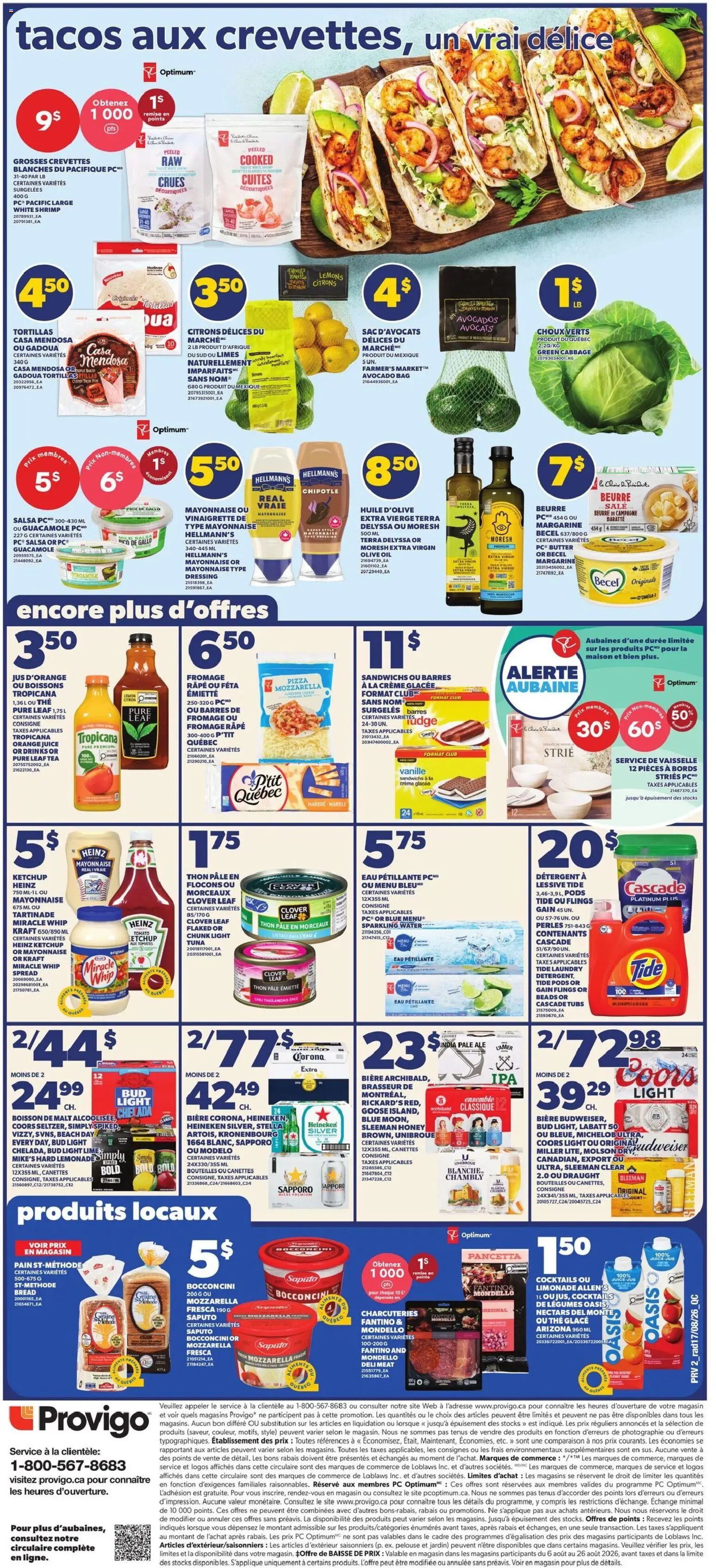 Provigo flyer valid from Aug 20, 2026 | Page: 3 | Products: Water, Margarine, Meat, Spread