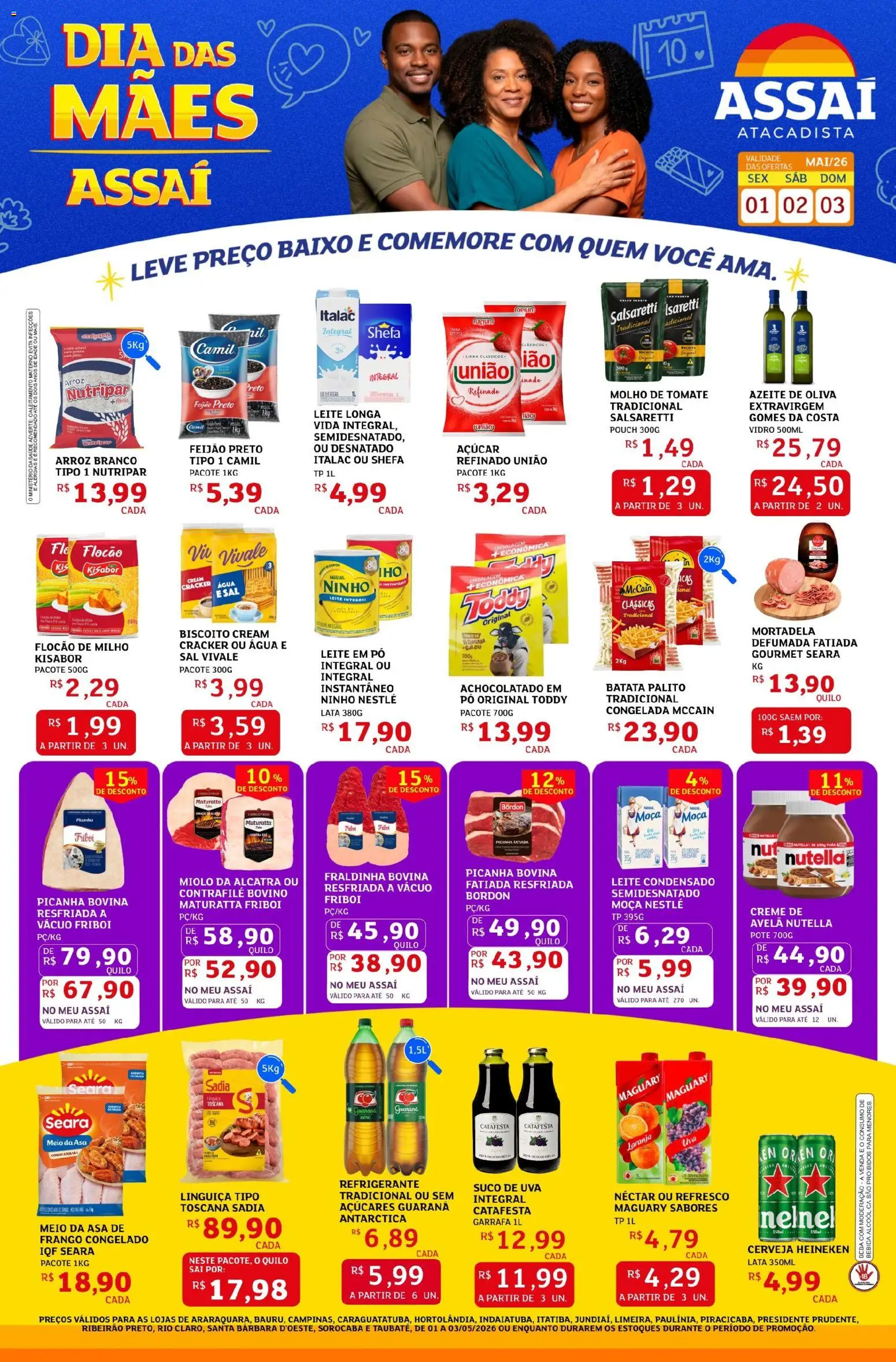 Assaí Atacadista Folheto - válido de 01.05.2026 | Página: 1 | Produtos: Guaraná, Achocolatado, Refrigerante, Leite em pó