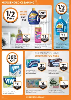 Preview of Foodworks catalogue - valid from 15/07/2026 | Page: 28 | Products: Toilet, Household, Stain remover, Tissues