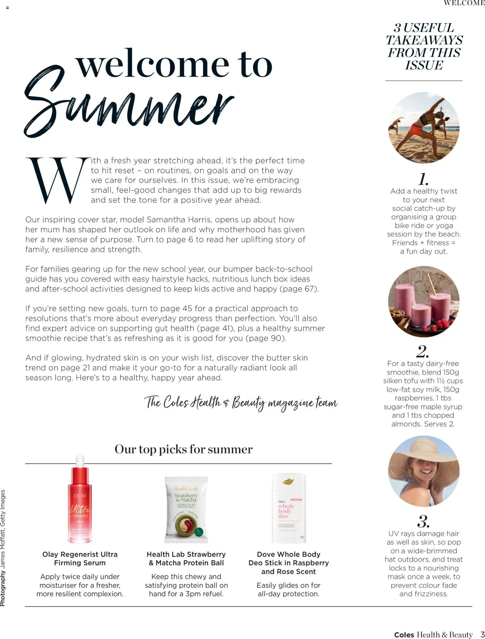 Coles catalogue - valid from 06.01.2026 | Page: 3 | Products: Mask, Moisturiser, Raspberry, Hat