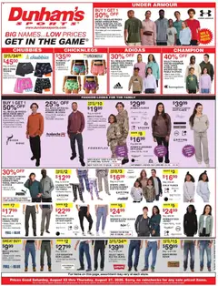 Preview of Dunham's Sports weekly ads valid from 08/22/2026