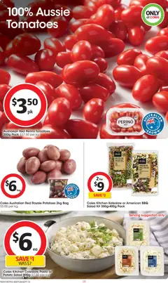 Preview of Coles Australian Red Royale Potatoes 2kg Bag, Coles Australian Red Royale Potatoes 2kg Bag - valid from 30/09/2026 | Page: 19 | Products: Potato salad, Tomatoes, Salad, Bag