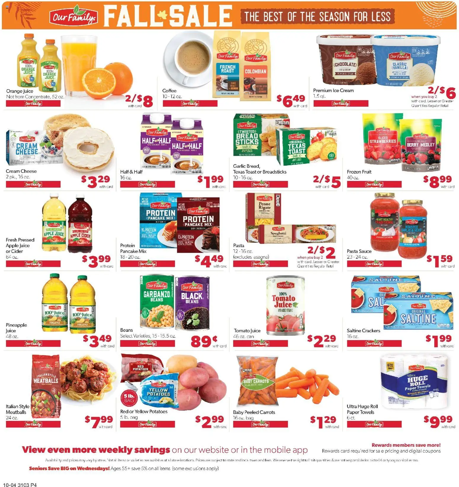 Family Fare Weekly Ad - ND - valid from 10/04/2026 | Page: 4 | Products: Cream cheese, Bread, Pineapple, Water