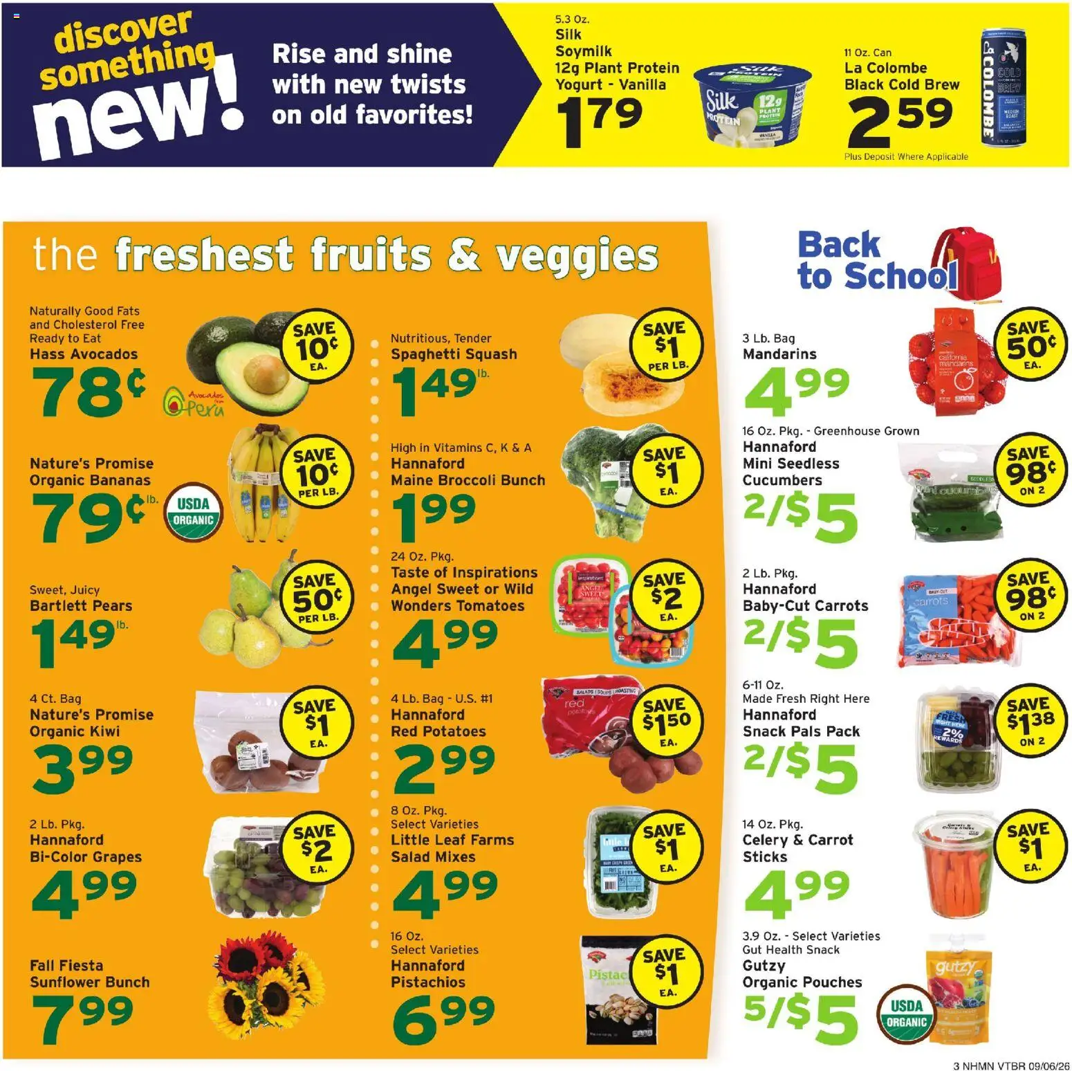 Hannaford Weekly Ad - valid from 09/06/2026 | Page: 4 | Products: Bananas, Kiwi, Fruits, Grapes