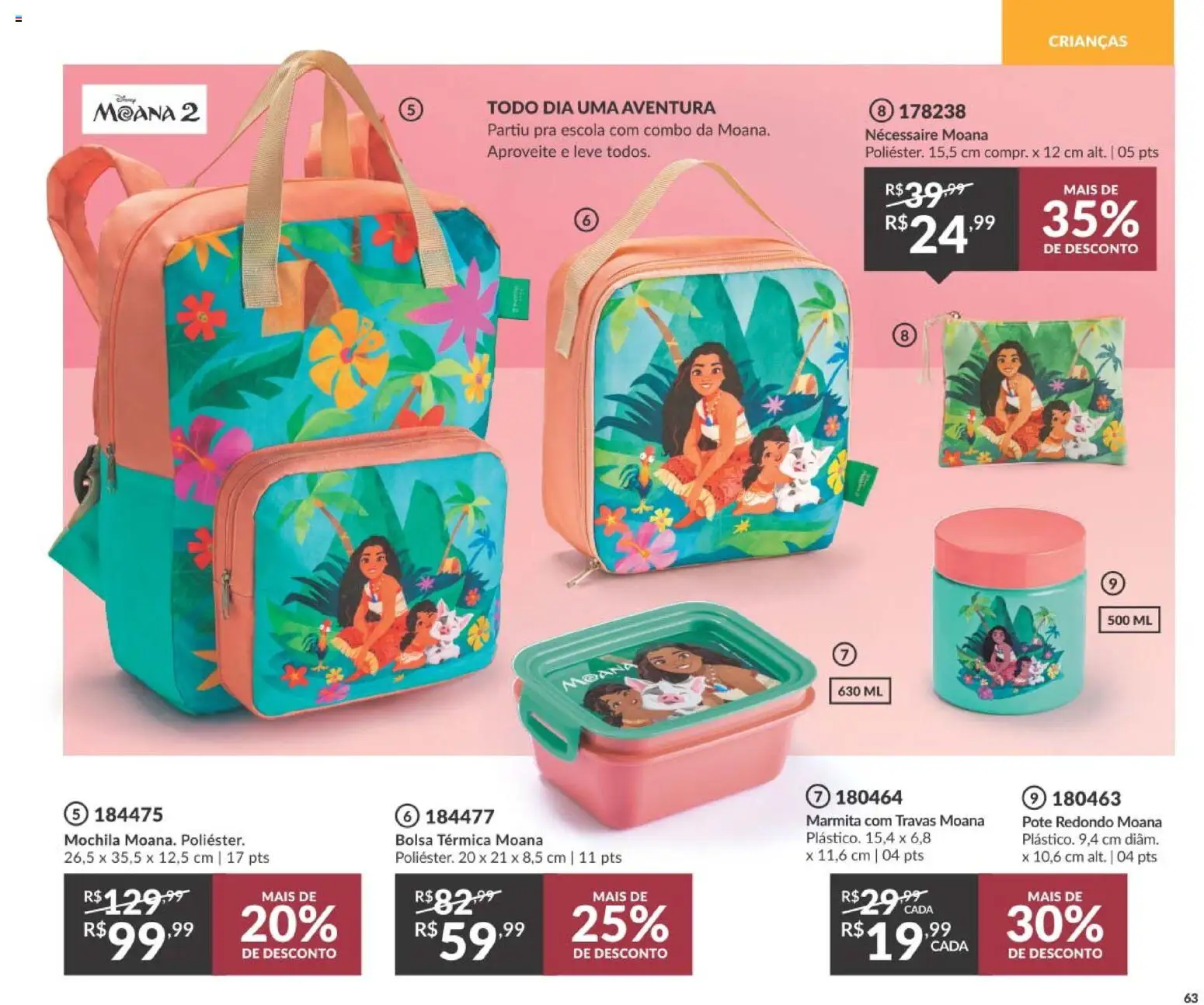 Avon Folheto - válido de 01/09/2026 | Página: 63 | Produtos: Necessaire, Bolsa térmica, Mochila, Bolsa