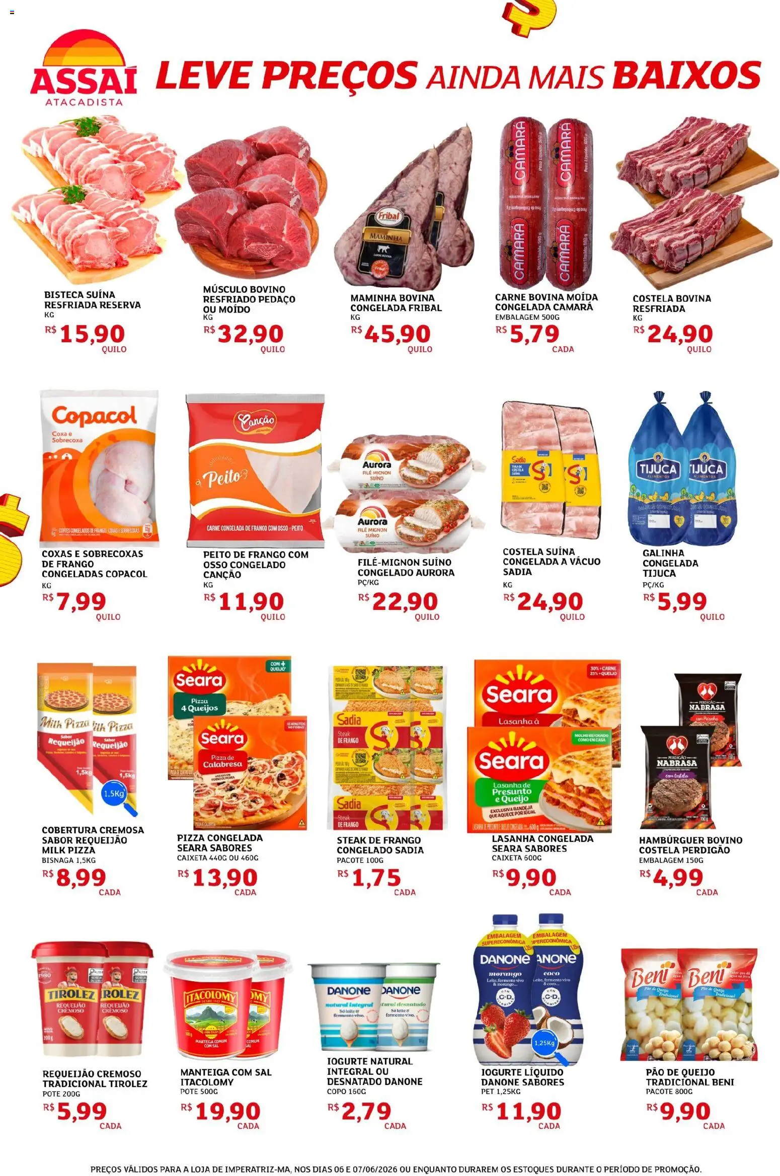 Assaí Atacadista Folheto - válido de 06.06.2026 | Página: 2 | Produtos: Filé mignon, Maminha, Manteiga, Frango