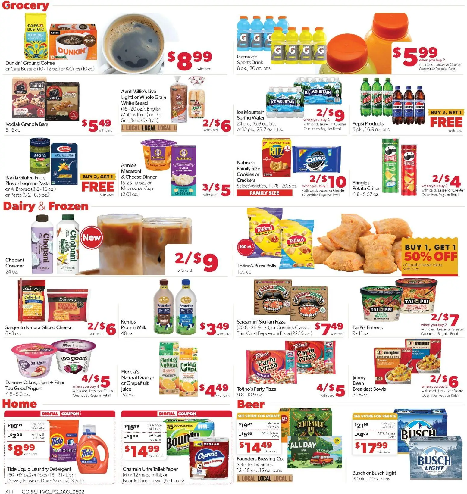 Family Fare Weekly Ad - MI - valid from 08/02/2026 | Page: 3 | Products: Milk, Beer, Cookies, Grapefruit