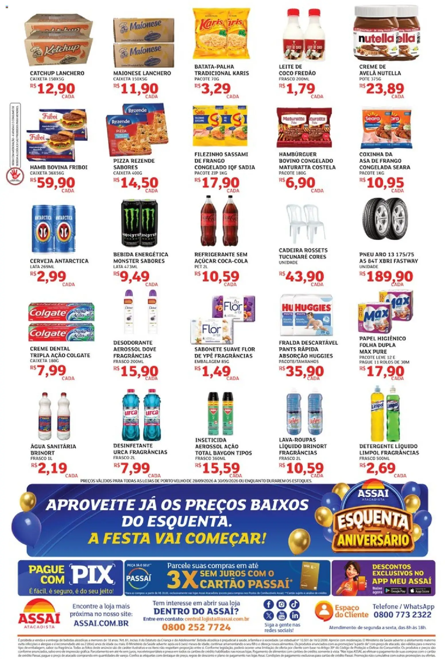 Assaí Atacadista Folheto - válido de 28/09/2026 | Página: 2 | Produtos: Cadeira, Açúcar, Desinfetante, Inseticida