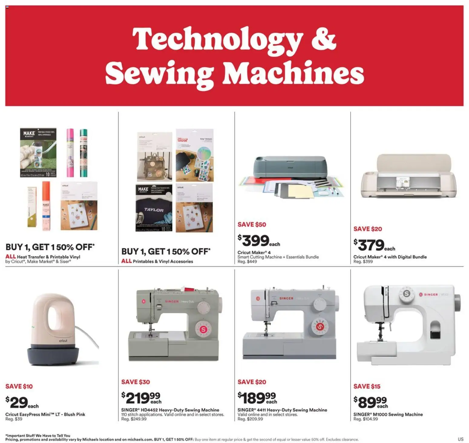 Michaels flyer valid from Aug 16, 2026 | Page: 3 | Products: Sewing machine, Blush