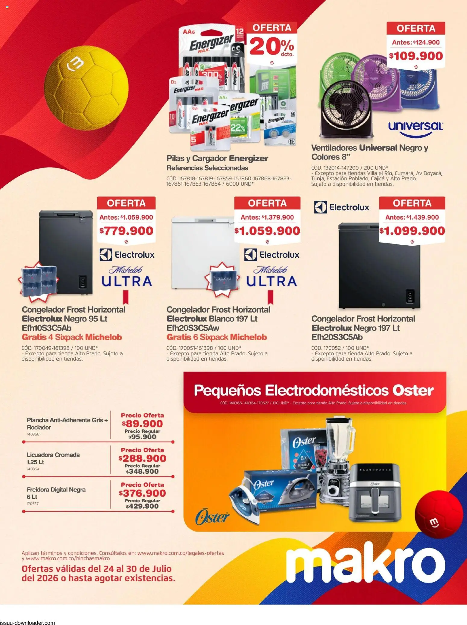 Makro revista - valida desde el 24/07/2026 | Página: 34 | Productos: Pilas, Plancha, Freidora, Cargador