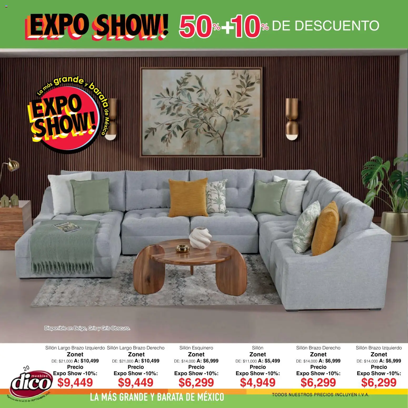 Nuevas ofertas de Muebles Dico válidas en toda la República Mexicana desde el 04/09/2026. ¡Encuentra las mejores ofertas en Muebles Dico catálogo Expo Show! | Página: 20