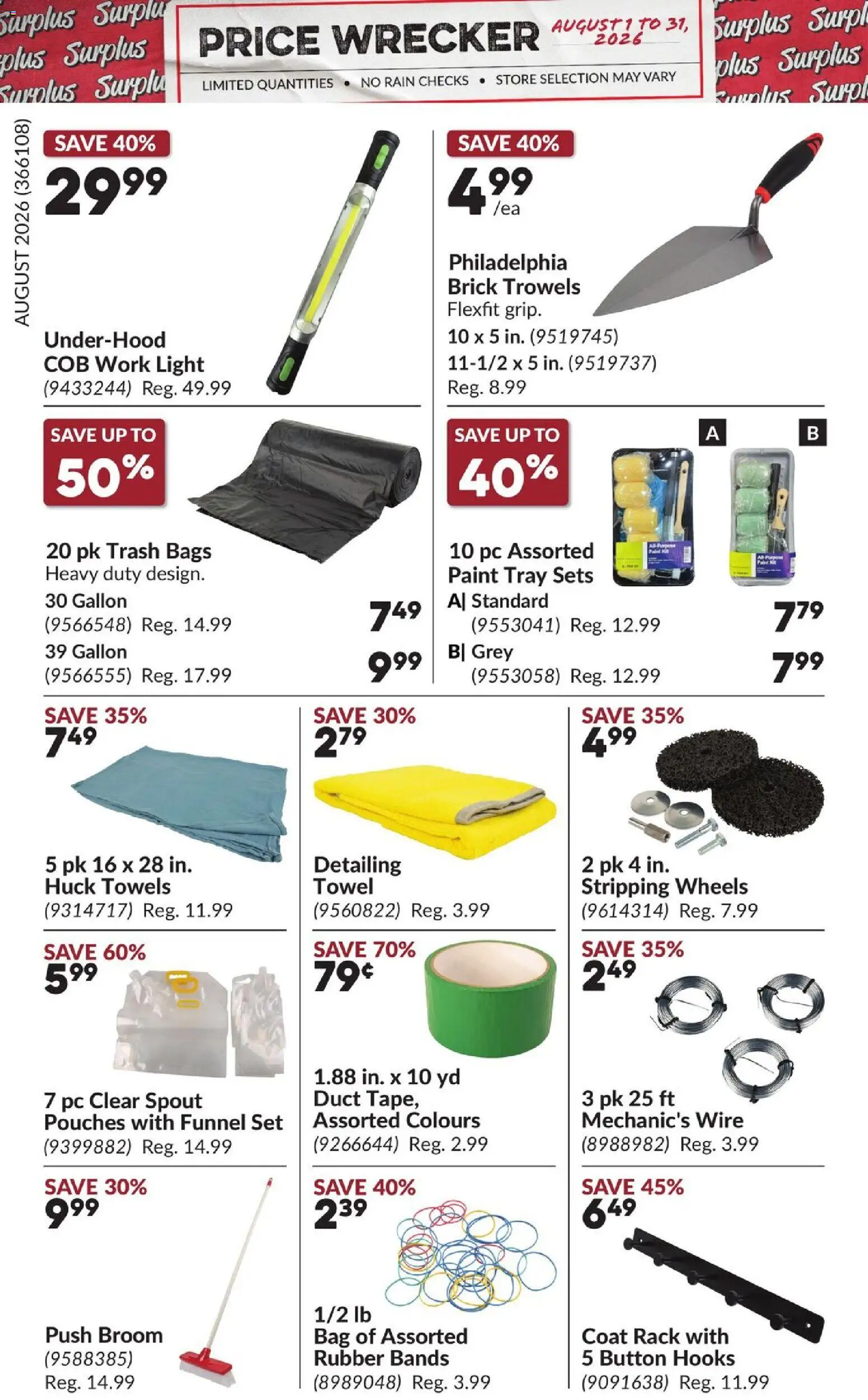 Princess Auto flyer valid from Aug 1, 2026 | Page: 20 | Products: PC, Bag, Coat