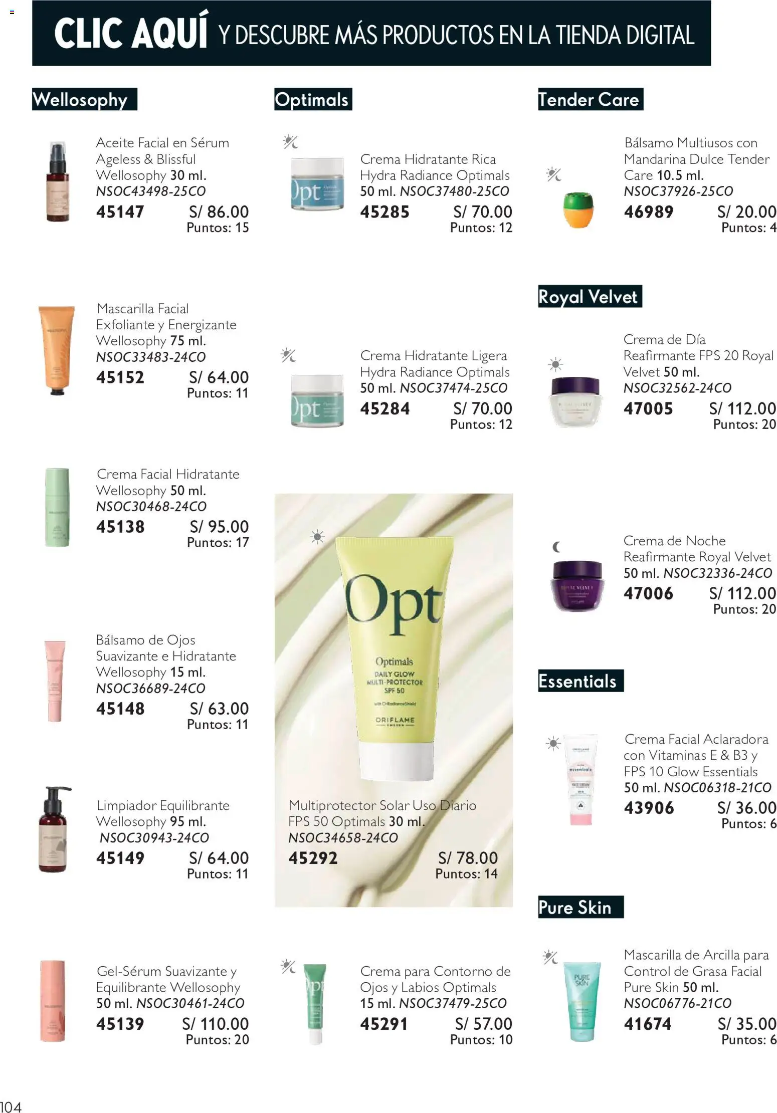 Catálogo Oriflame válido desde 01/08/2026 | Página: 104 | Productos: Exfoliante, Aceite, Crema