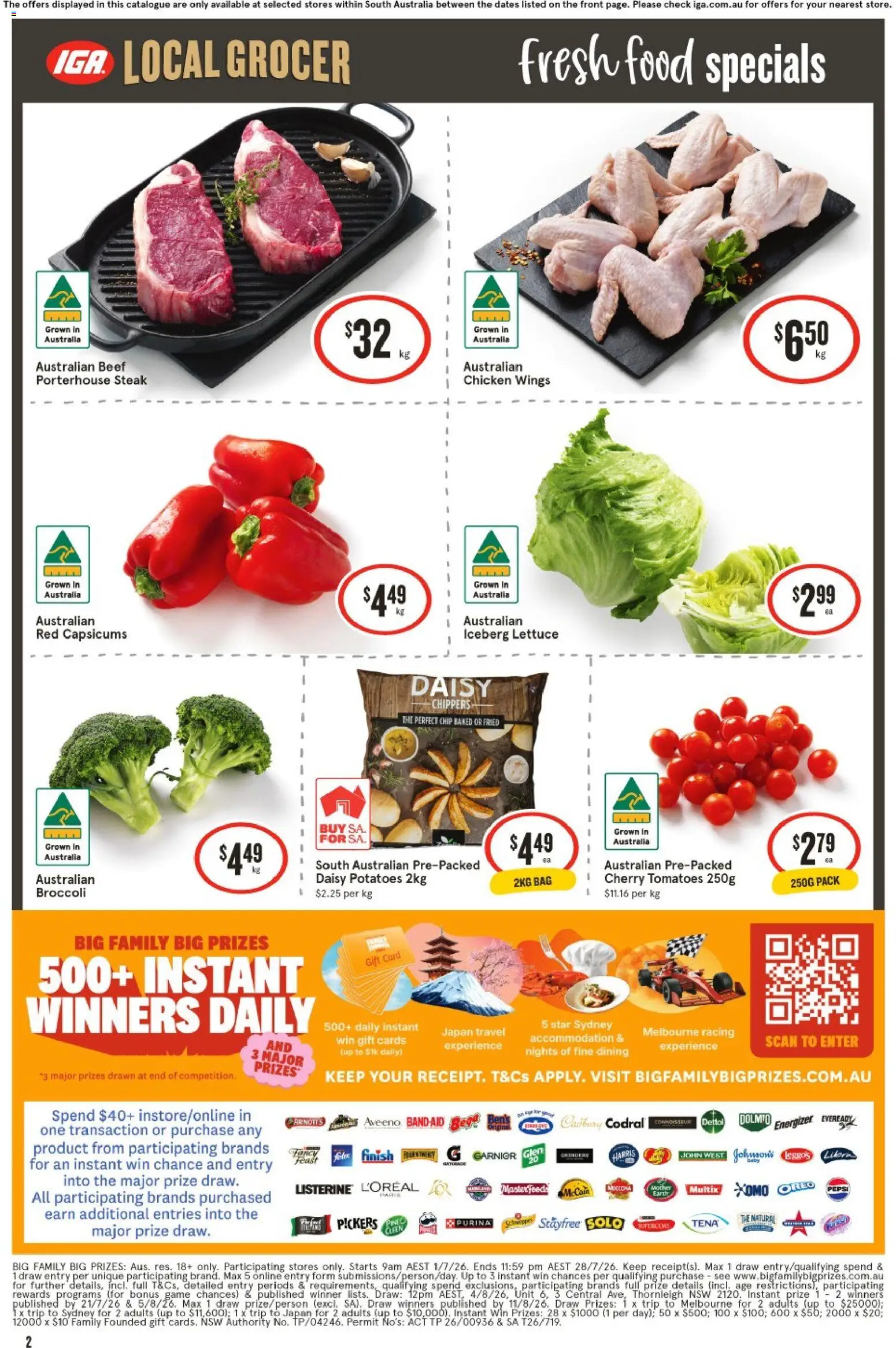 IGA catalogue - valid from 08/07/2026 | Page: 3 | Products: Chicken, Tomatoes, Potatoes, Bag
