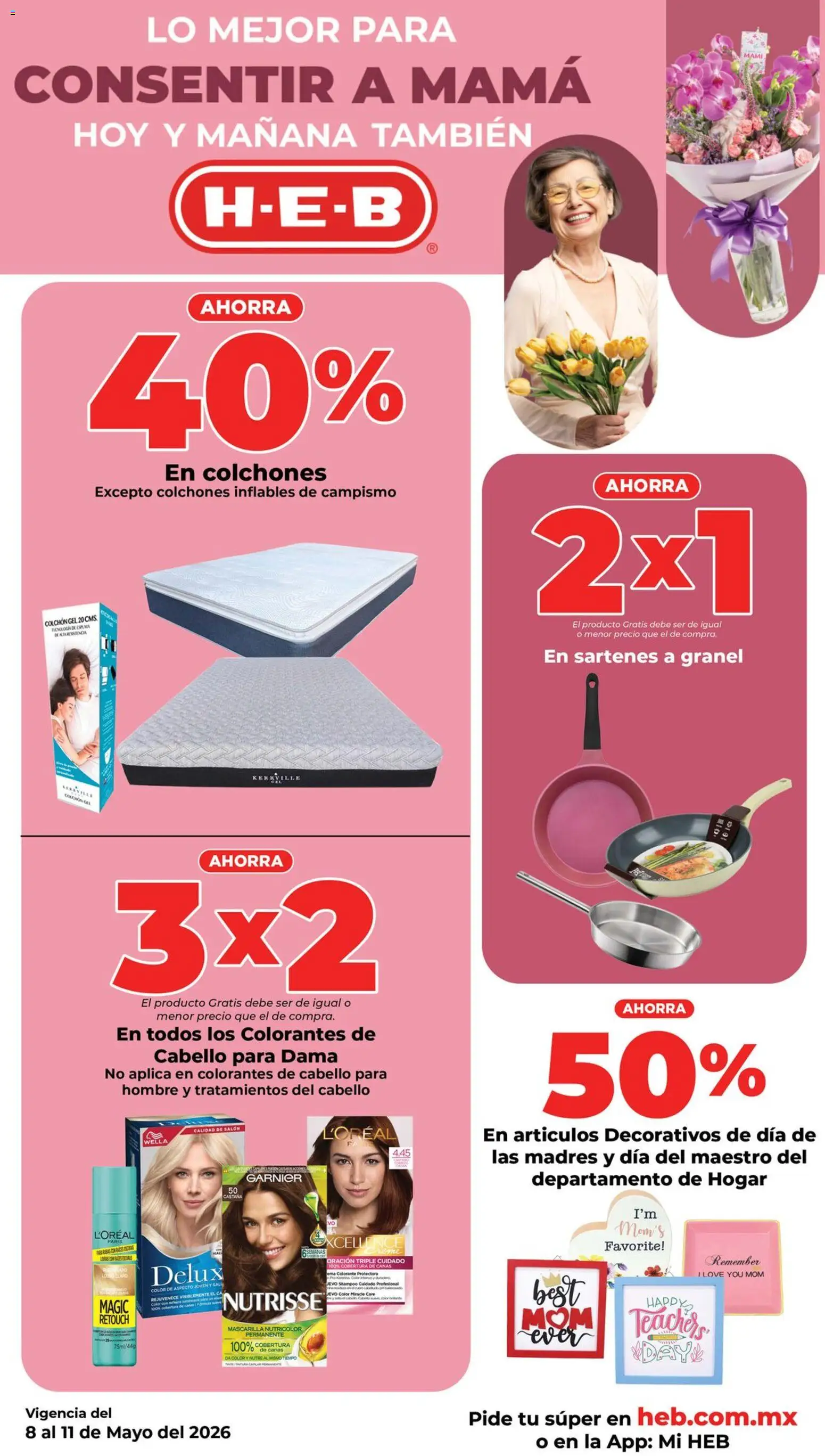 Nuevas ofertas de H-E-B válidas en toda la República Mexicana desde el 08.05.2026. ¡Encuentra las mejores ofertas en H-E-B folleto! | Página: 12 | Productos: Colchón, Mascarilla
