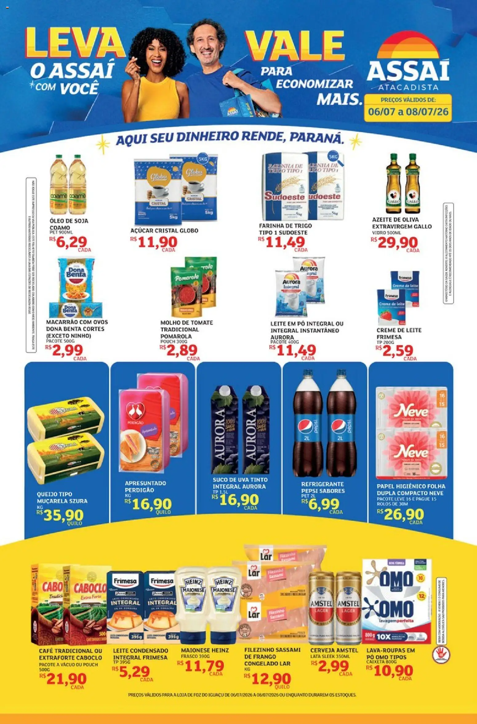 Assaí Atacadista Folheto - válido de 06/07/2026 | Página: 1 | Produtos: Óleo, Macarrão, Refrigerante, Azeite