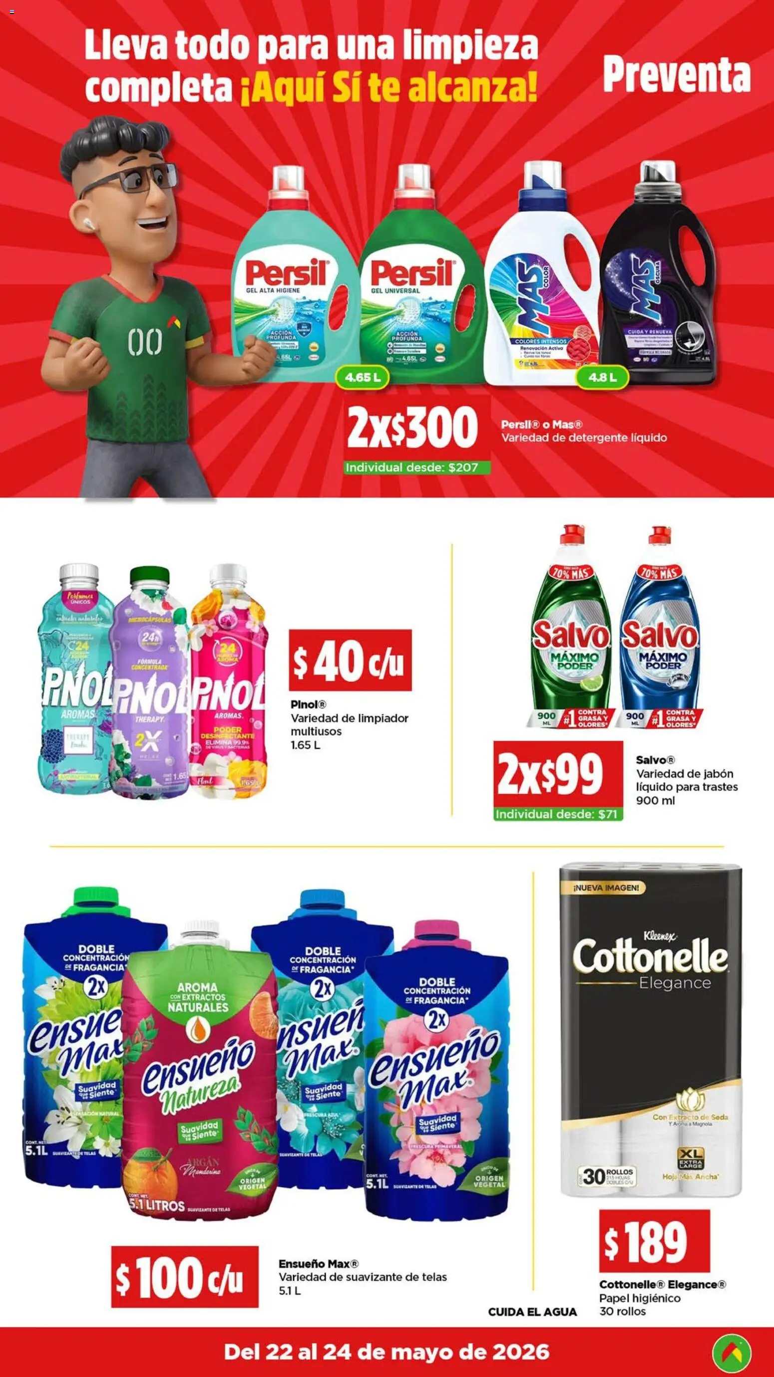 Nuevas ofertas de Bodega Aurrerá válidas en toda la República Mexicana desde el 22.05.2026. ¡Encuentra las mejores ofertas en Bodega Aurrerá folleto Preventa! | Página: 11 | Productos: Detergente, Agua, Té, Jabón