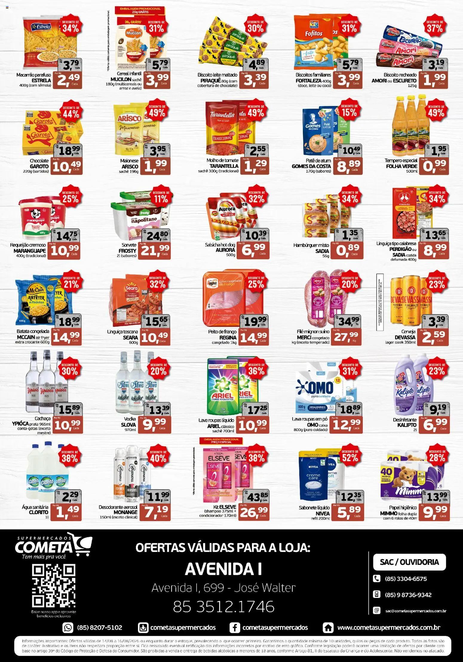 Cometa Supermercados Folheto - válido de 14/08/2026 | Página: 2 | Produtos: Roupas, Sabonete, Requeijão, Água sanitária
