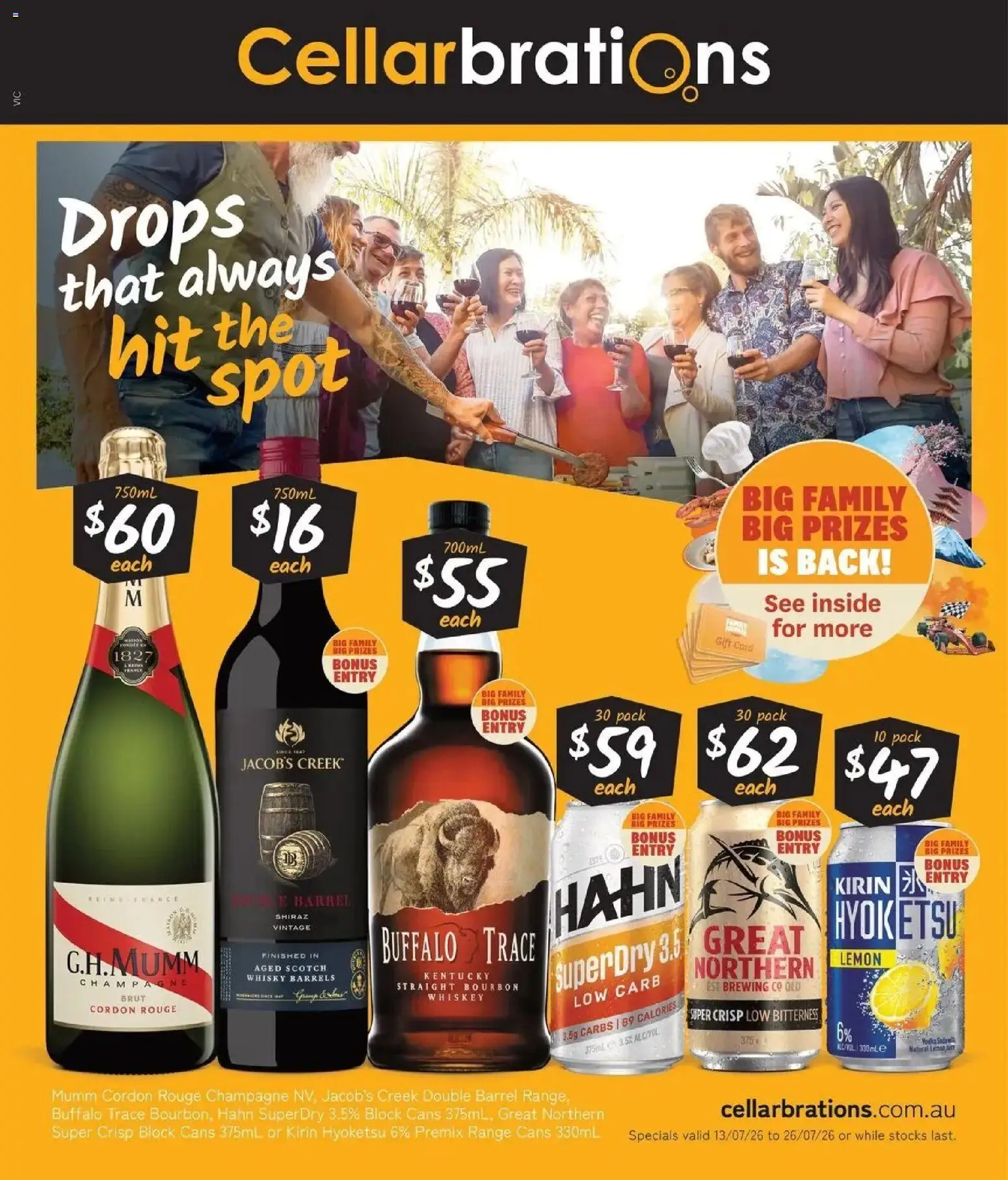 Cellarbrations catalogue - valid from 13/07/2026 | Page: 1 | Products: Bourbon, Whiskey, Lemon, Scotch