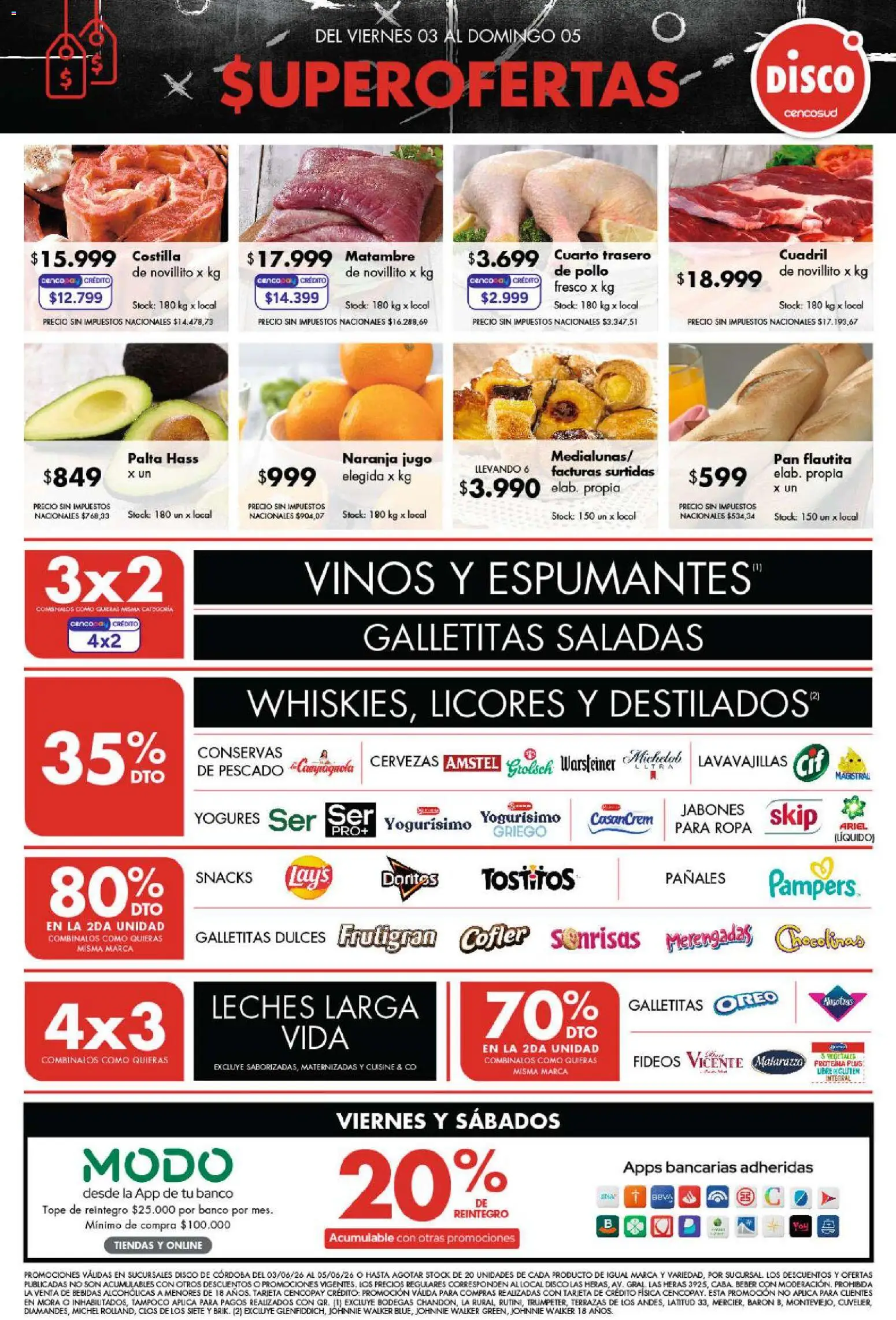 Disco - Córdoba │ válido desde el 03/07/2026 | Página: 1 | Productos: Lavavajillas, Pan, Jugo, Pañales