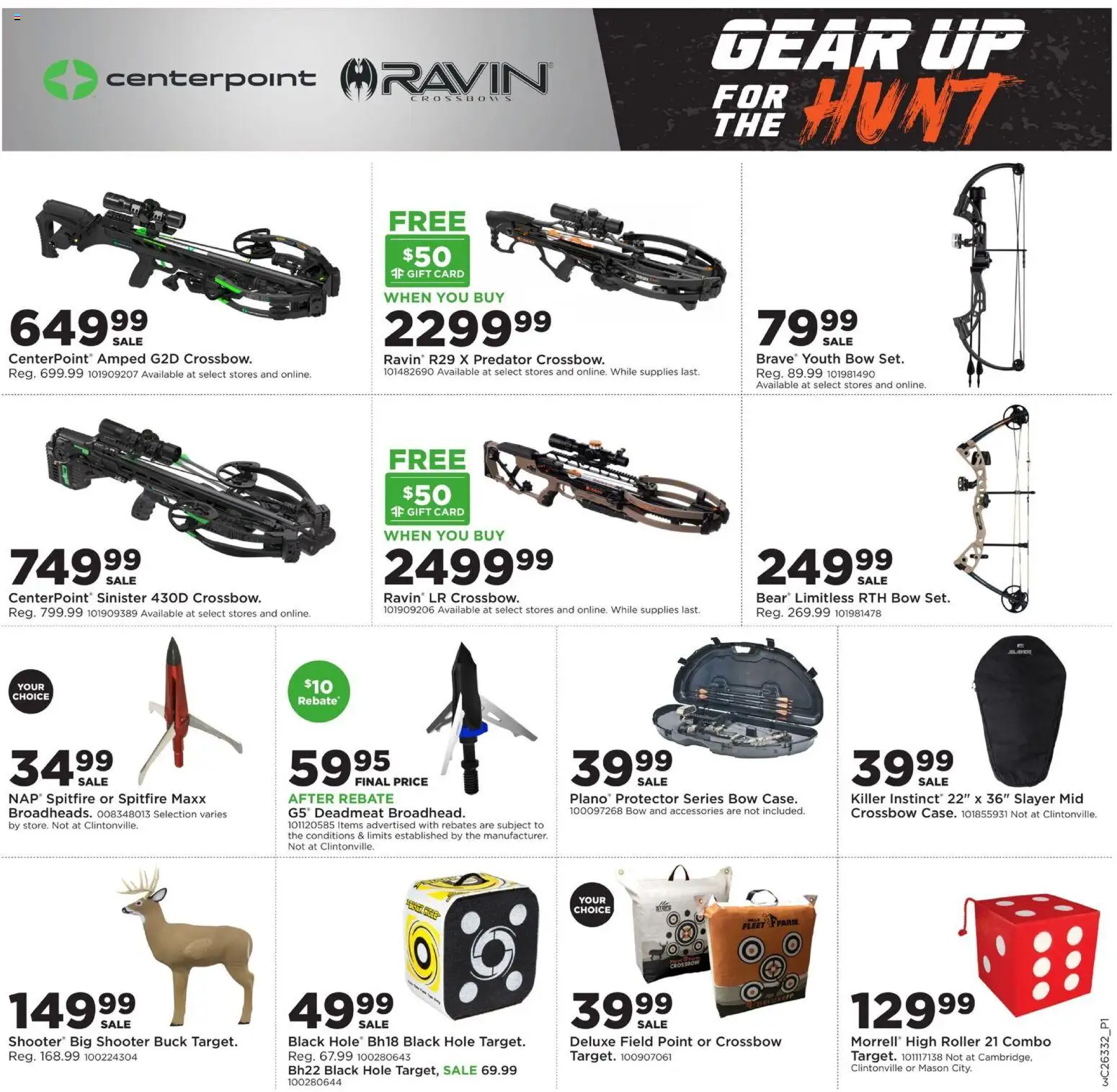 Mills Fleet Farm Ad - valid from 08/10/2026 | Page: 3 | Products: Bow, Crossbow