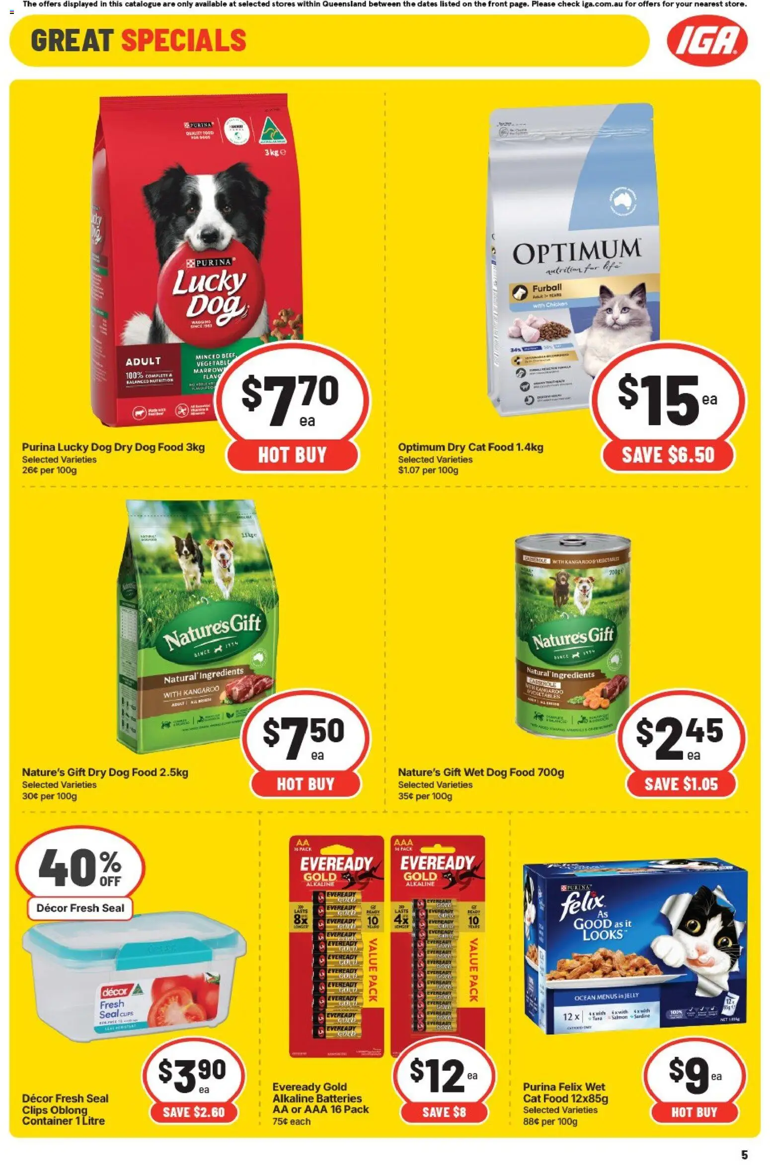 IGA catalogue - valid from 20.05.2026 | Page: 8 | Products: Cups, Chicken, Dog food, Batteries
