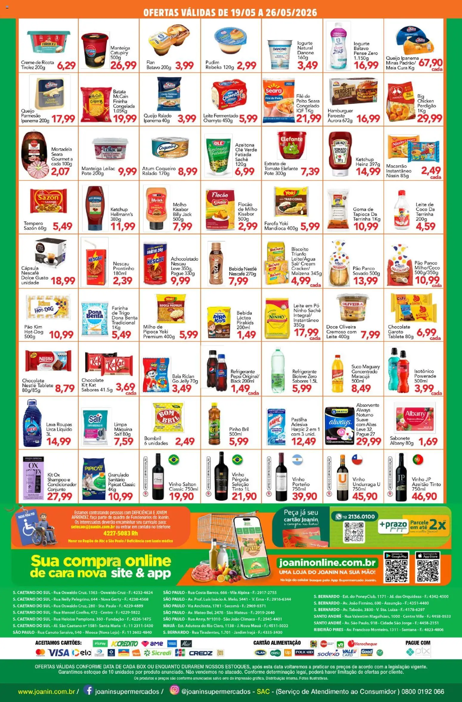 Supermercados Joanin Folheto - válido de 19.05.2026 | Página: 2 | Produtos: Cará, Achocolatado, Faca, Kit Kat