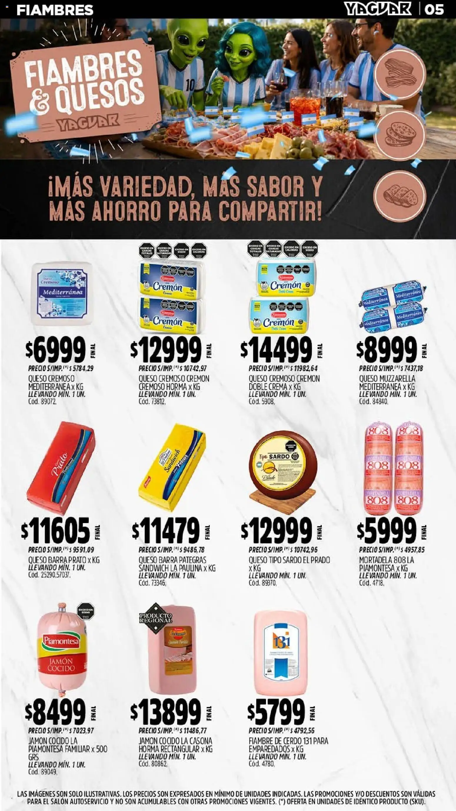 Yaguar - Oferta Semanal Neuquen │ válido desde el 06/07/2026 | Página: 7 | Productos: Mortadela, Muzzarella, Jamón, Crema