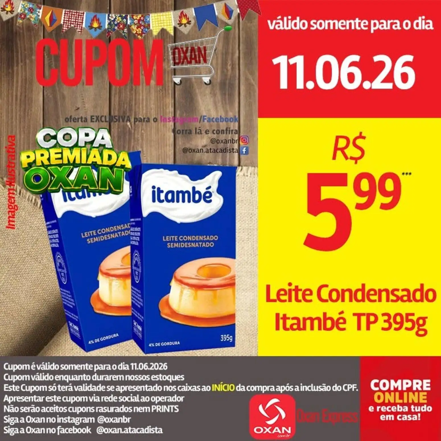 Oxan Atacadista Folheto - válido de 11.06.2026 | Página: 13 | Produtos: Leite, Copa, Leite condensado