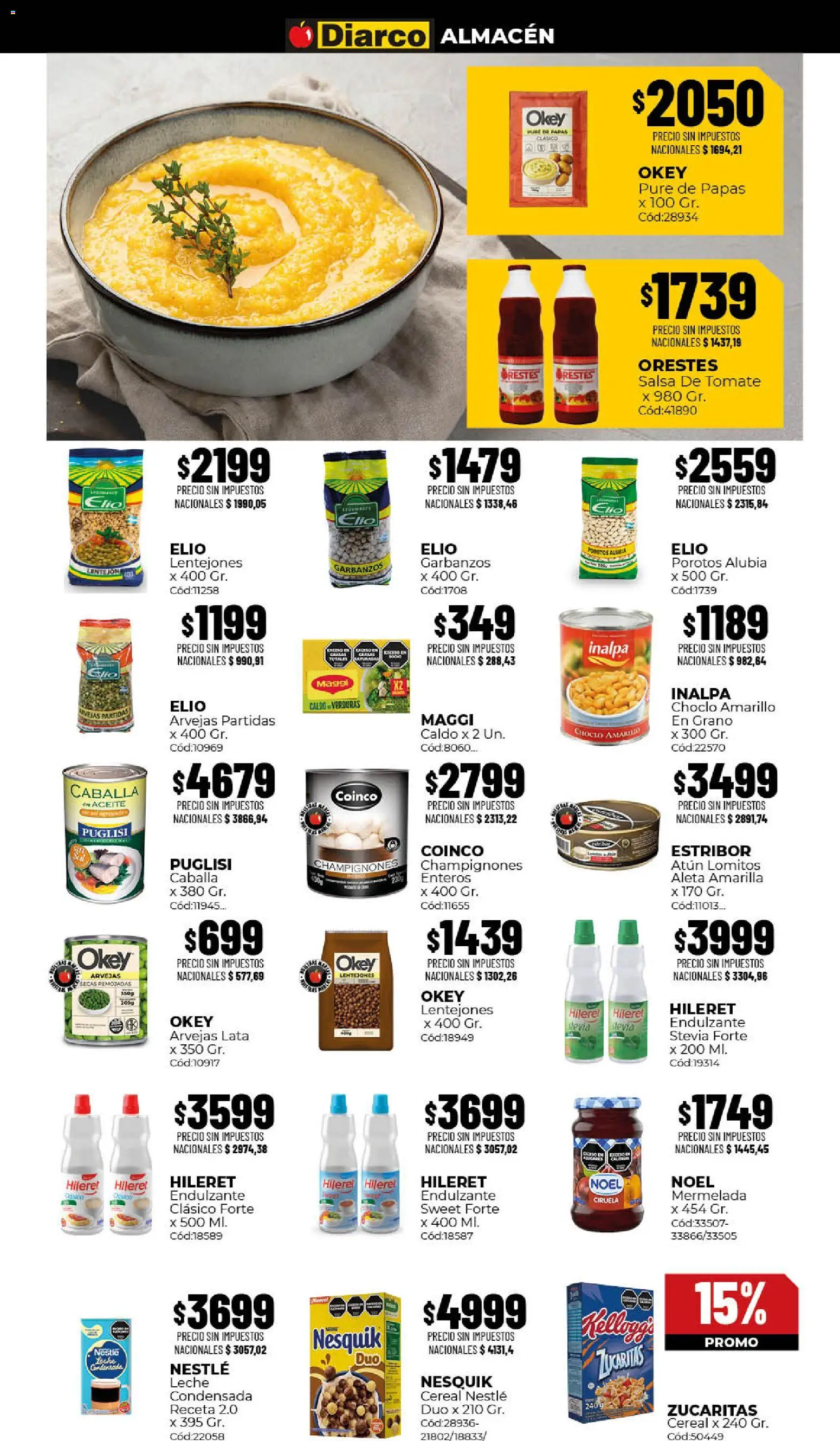 Diarco - Ofertas Sur │ válido desde el 10/08/2026 | Página: 3 | Productos: Choclo, Arvejas, Atún, Verduras