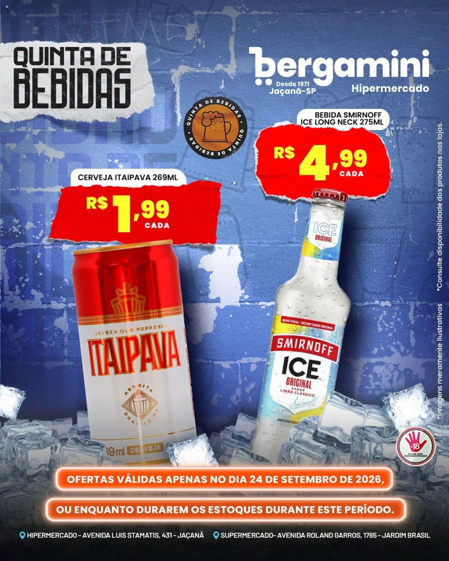 Supermercado Bergamini Folheto - válido de 24/09/2026 | Página: 3 | Produtos: Bebidas, Cerveja, Bebida
