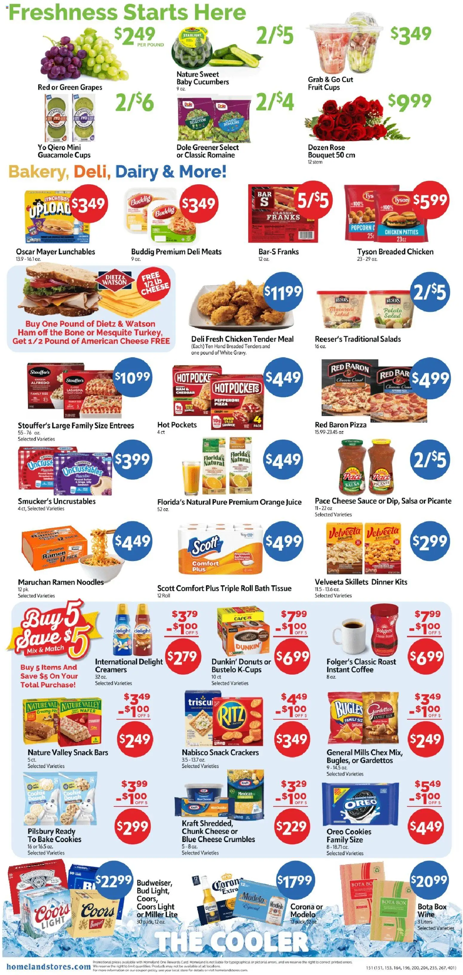 Homeland Weekly Ad - valid from 08/12/2026 | Page: 2 | Products: Popcorn, Noodles, Cookies, Cucumbers