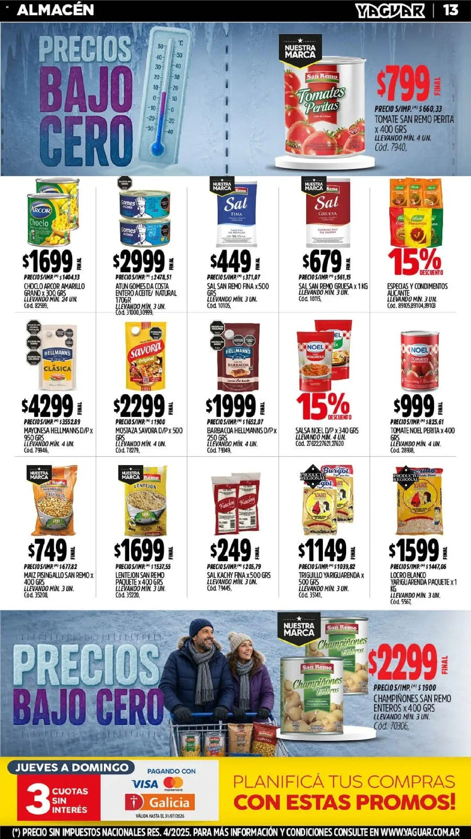 Yaguar - Oferta Semanal Jujuy │ válido desde el 27/07/2026 | Página: 16 | Productos: Mostaza, Maiz, Tomate, Tomates