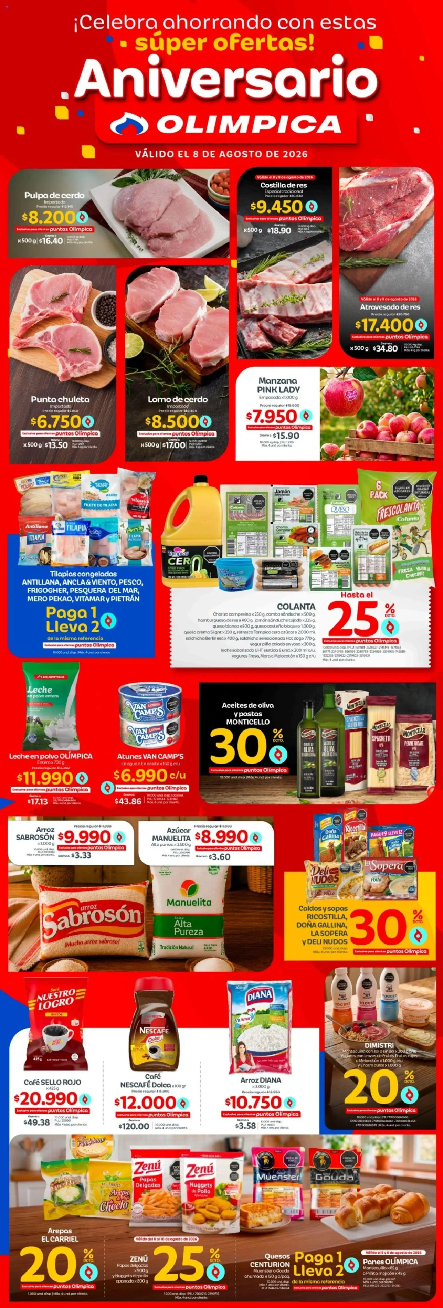 Olímpica revista - valida desde el 08/08/2026 | Página: 1 | Productos: Crema, Polvo, Yogur, Café