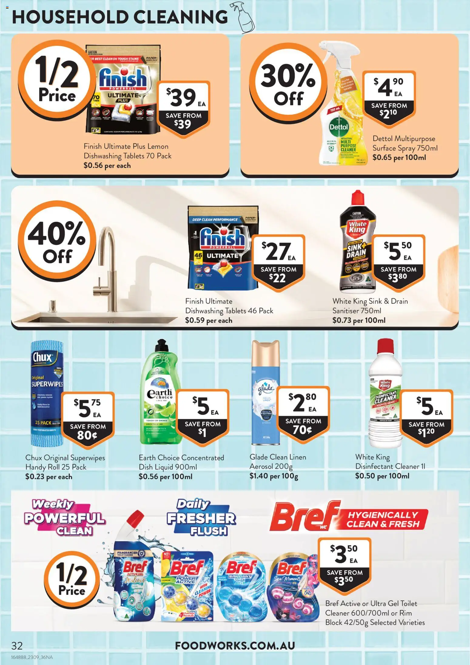 Foodworks catalogue - valid from 16/09/2026 | Page: 32 | Products: Household, Linen, Lemon, Tablets