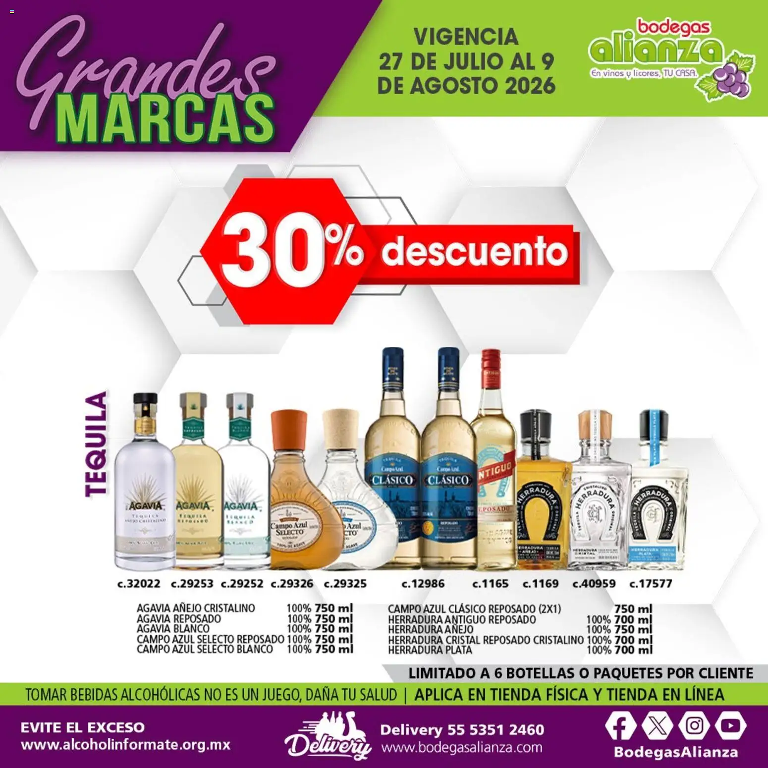 Nuevas ofertas de Bodegas Alianza válidas en toda la República Mexicana desde el 27/07/2026. ¡Encuentra las mejores ofertas en Bodegas Alianza catálogo Grandes Marcas! | Página: 2 | Productos: Tequila