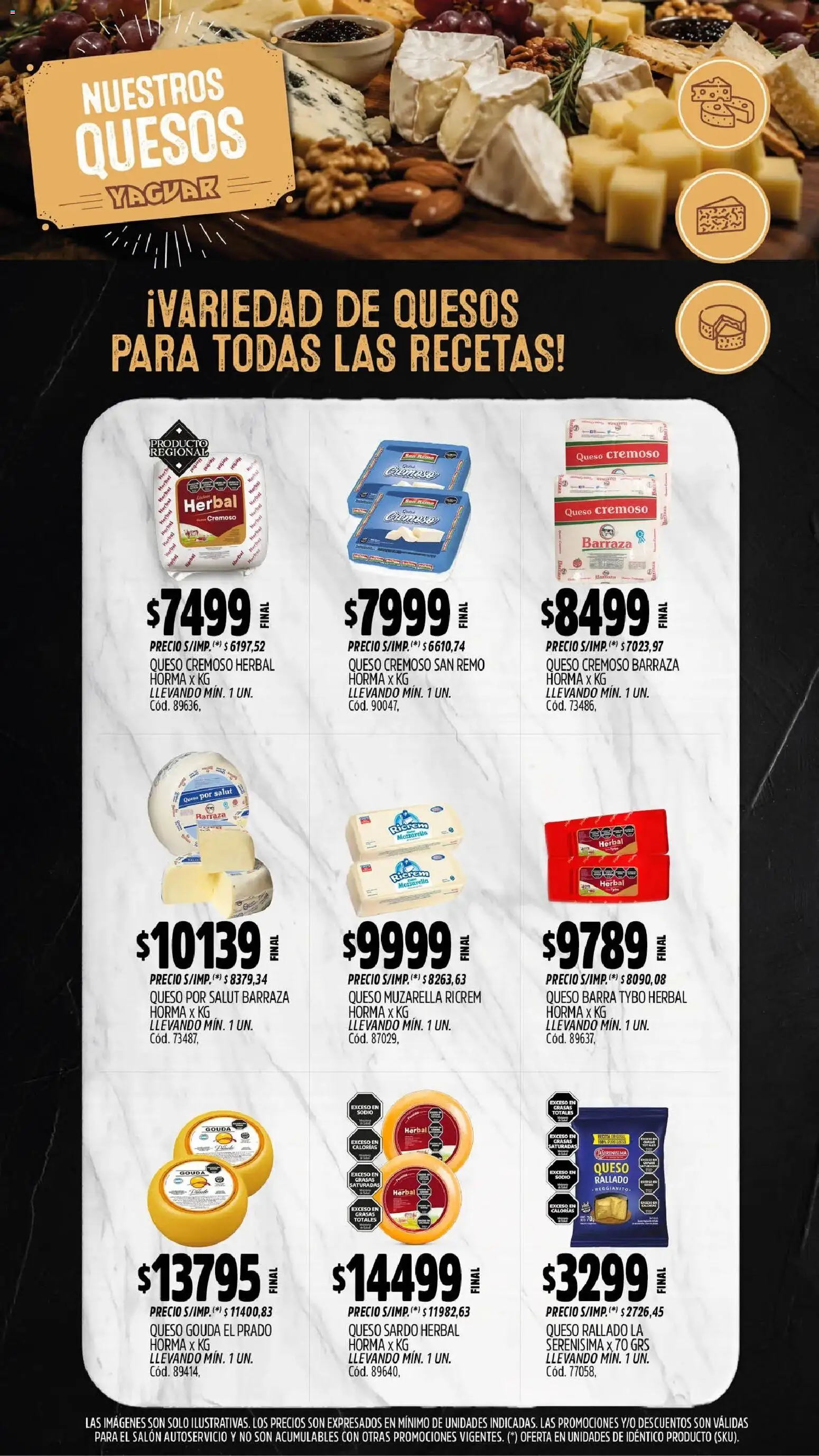 Yaguar - Oferta Semanal Trelew │ válido desde el 31/08/2026 | Página: 8 | Productos: Mozzarella, Queso rallado, Queso Gouda, Queso