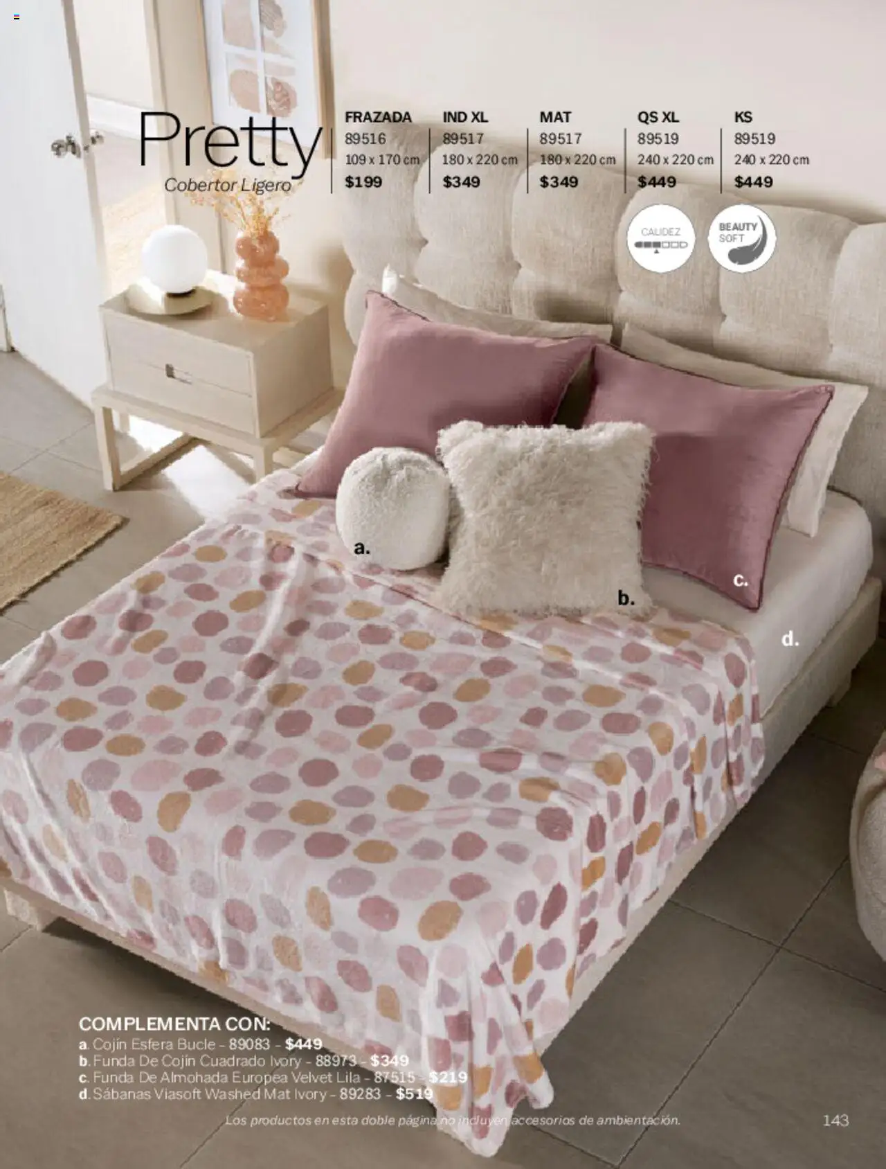 Nuevas ofertas de Vianney válidas en toda la República Mexicana desde el 07.03.2025. ¡Encuentra las mejores ofertas en Vianney catálogo Primavera! | Página: 145 | Productos: Cobertor, Funda, Funda de almohada, Sabanas