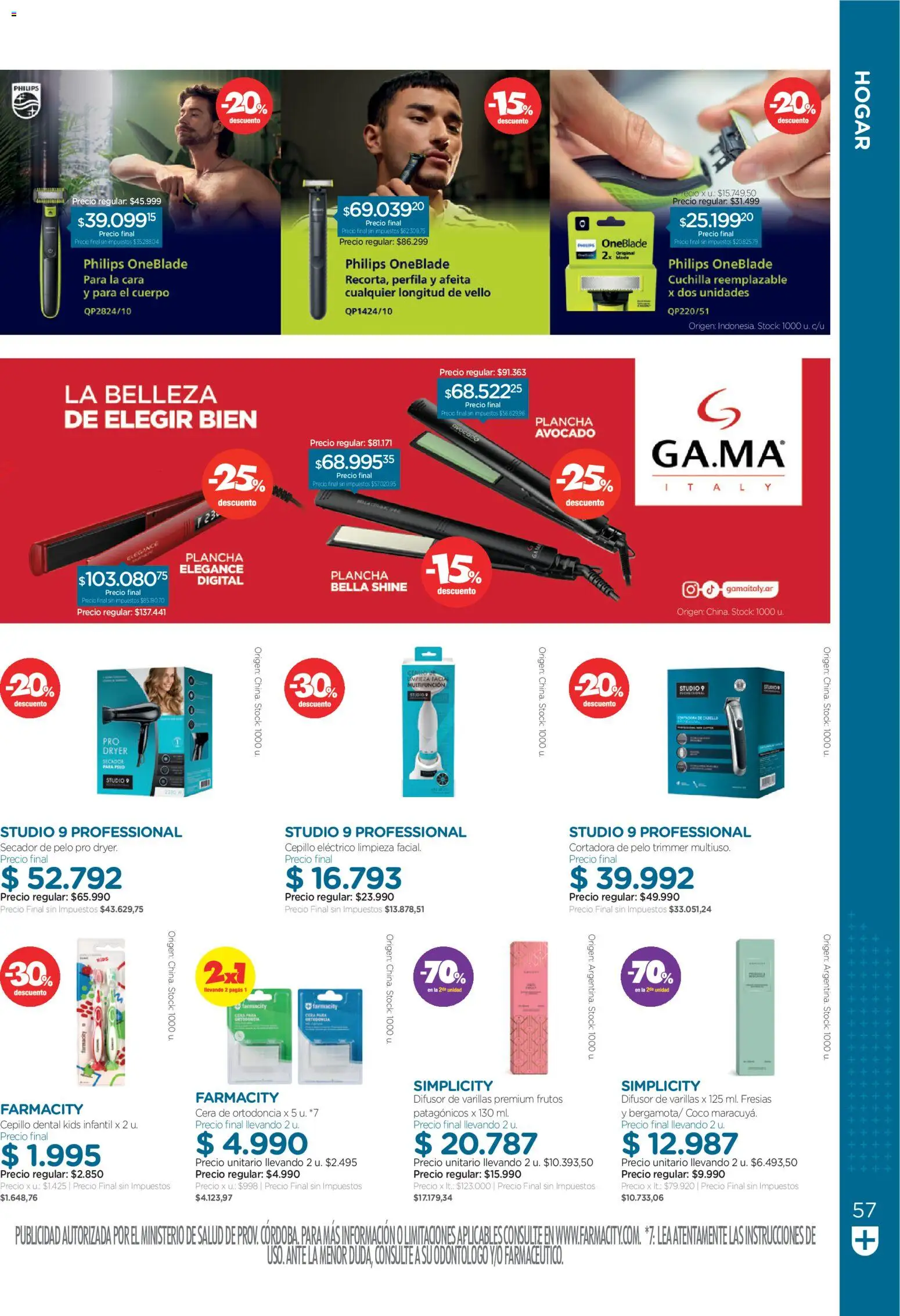 Farmacity catálogo │ válido desde el 01/09/2026 | Página: 57 | Productos: Coco, Secador de pelo, Cera, Plancha