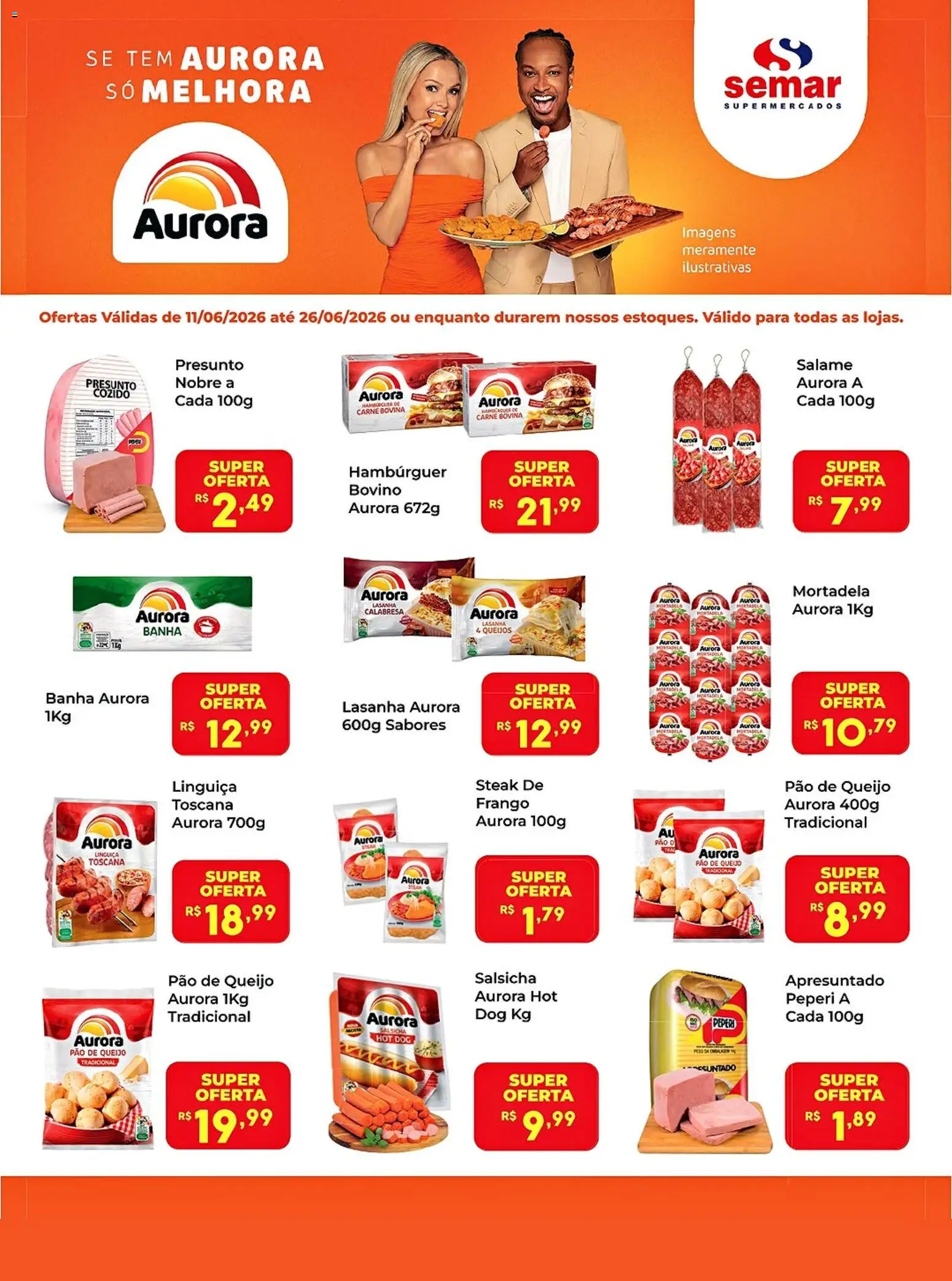 Semar Supermercado Folheto - válido de 11.06.2026 | Página: 1 | Produtos: Salame, Carne, Lasanha, Frango