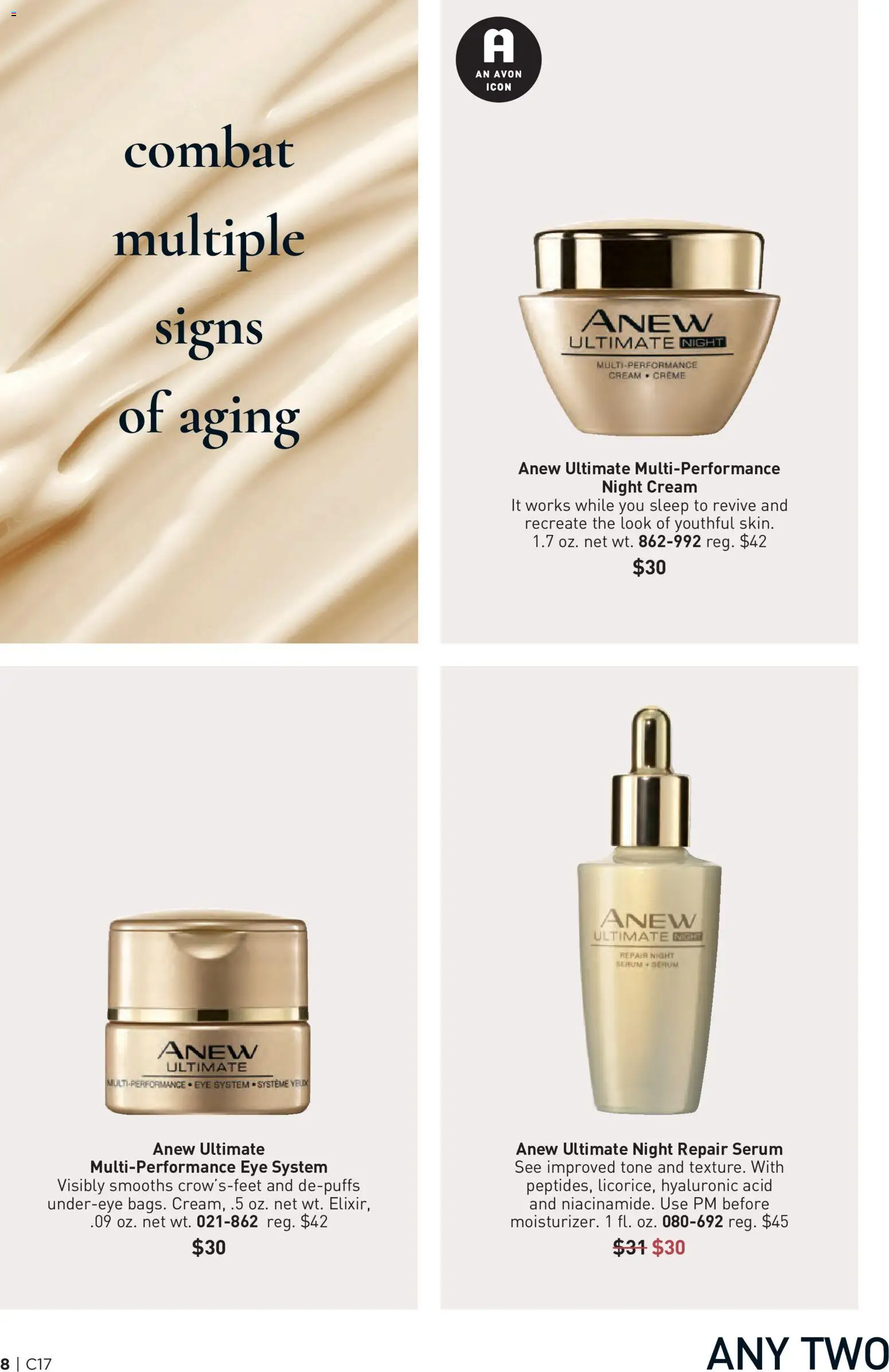 Avon Brochure - valid from 08/12/2026 | Page: 8 | Products: Night Cream, Cream