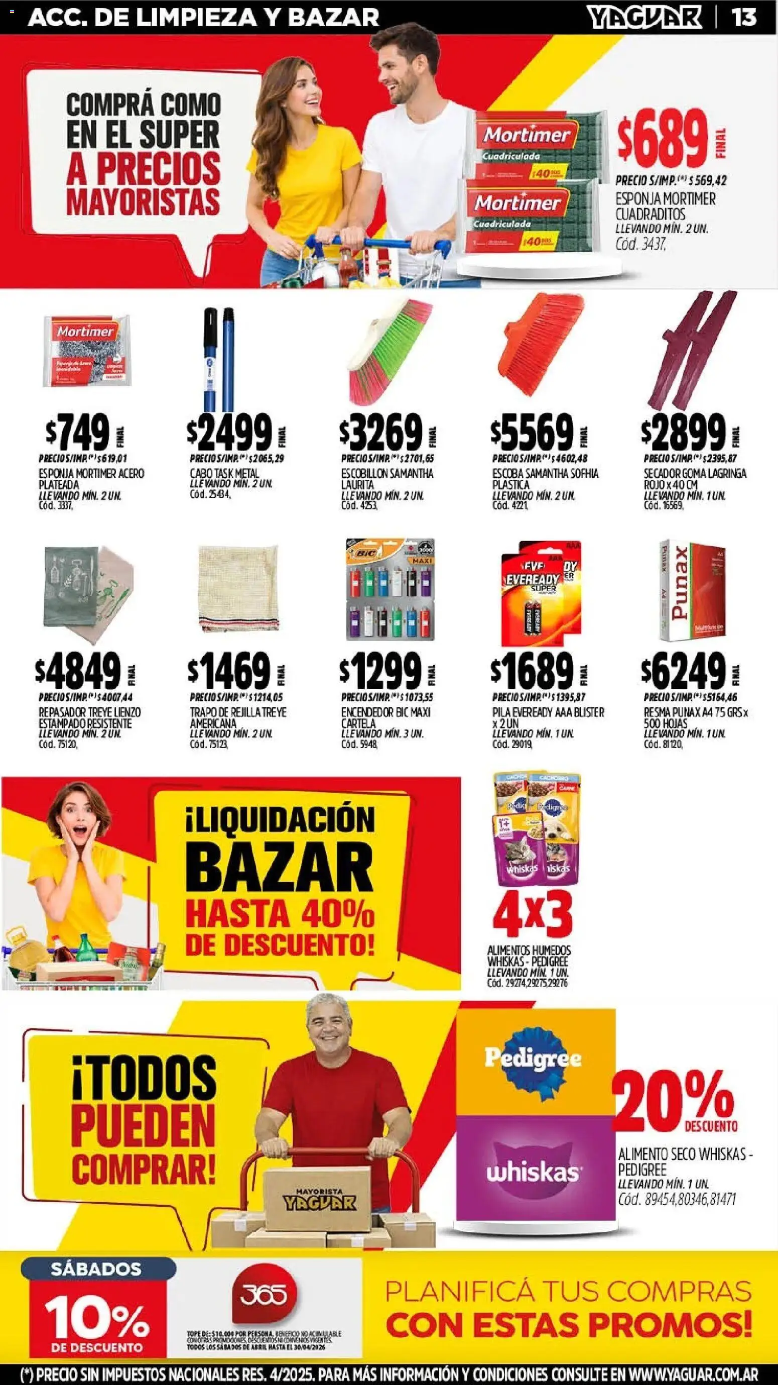 Yaguar - Oferta Semanal San Juan │ válido desde el 11.05.2026 | Página: 13 | Productos: Pila, Encendedor, Esponja, Escobillon