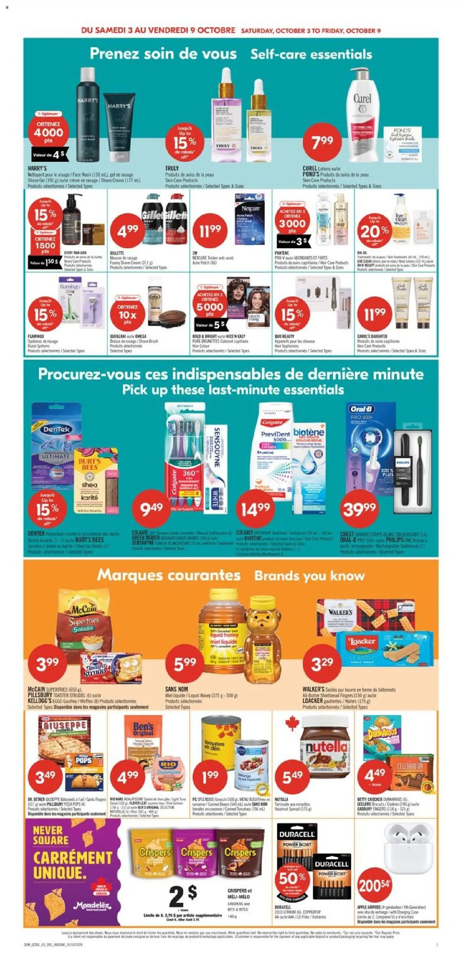 Pharmaprix flyer valid from Oct 3, 2026 | Page: 20 | Products: Toaster, Brush, Face wash, Honey