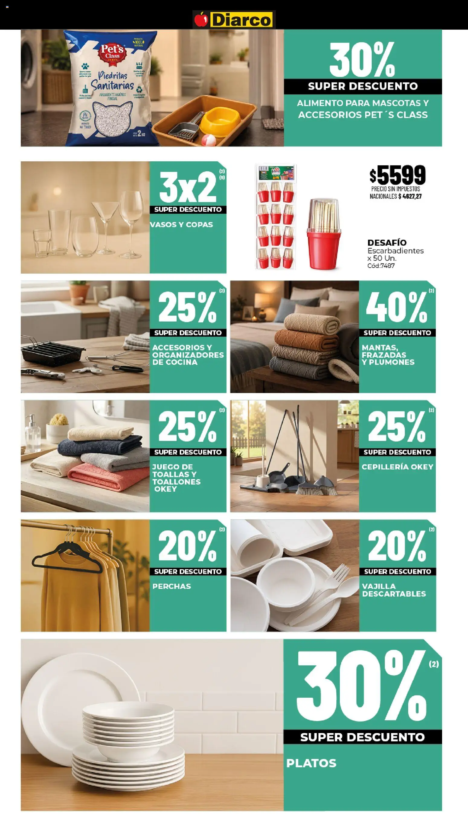Diarco - Ofertas Gba │ válido desde el 10/08/2026 | Página: 18 | Productos: Cocina, Toallas, Vajilla, Vasos