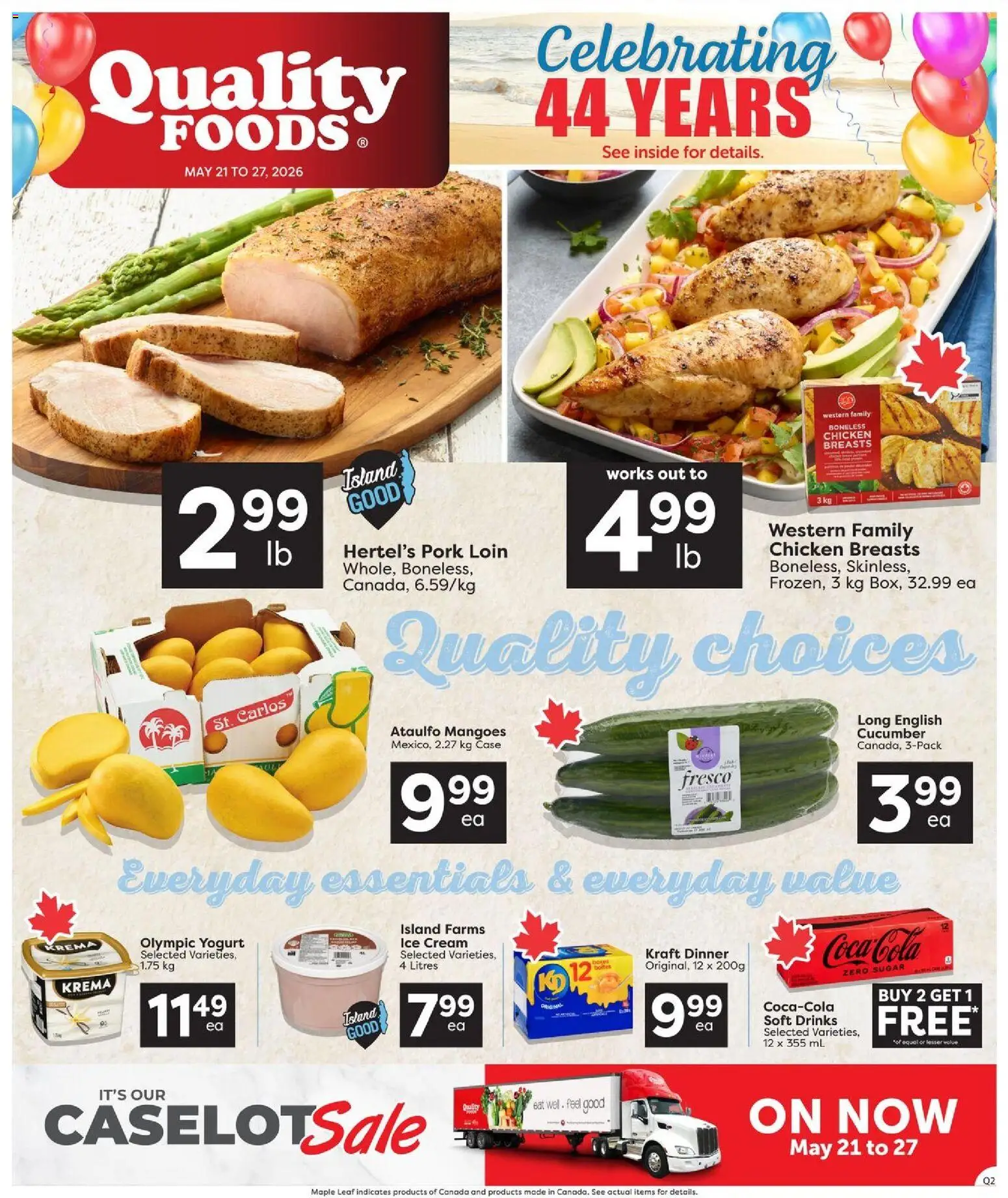Quality Foods flyer valid from 21.05.2026 | Page: 1 | Products: Cream, Chicken breasts, Yogurt, Chicken