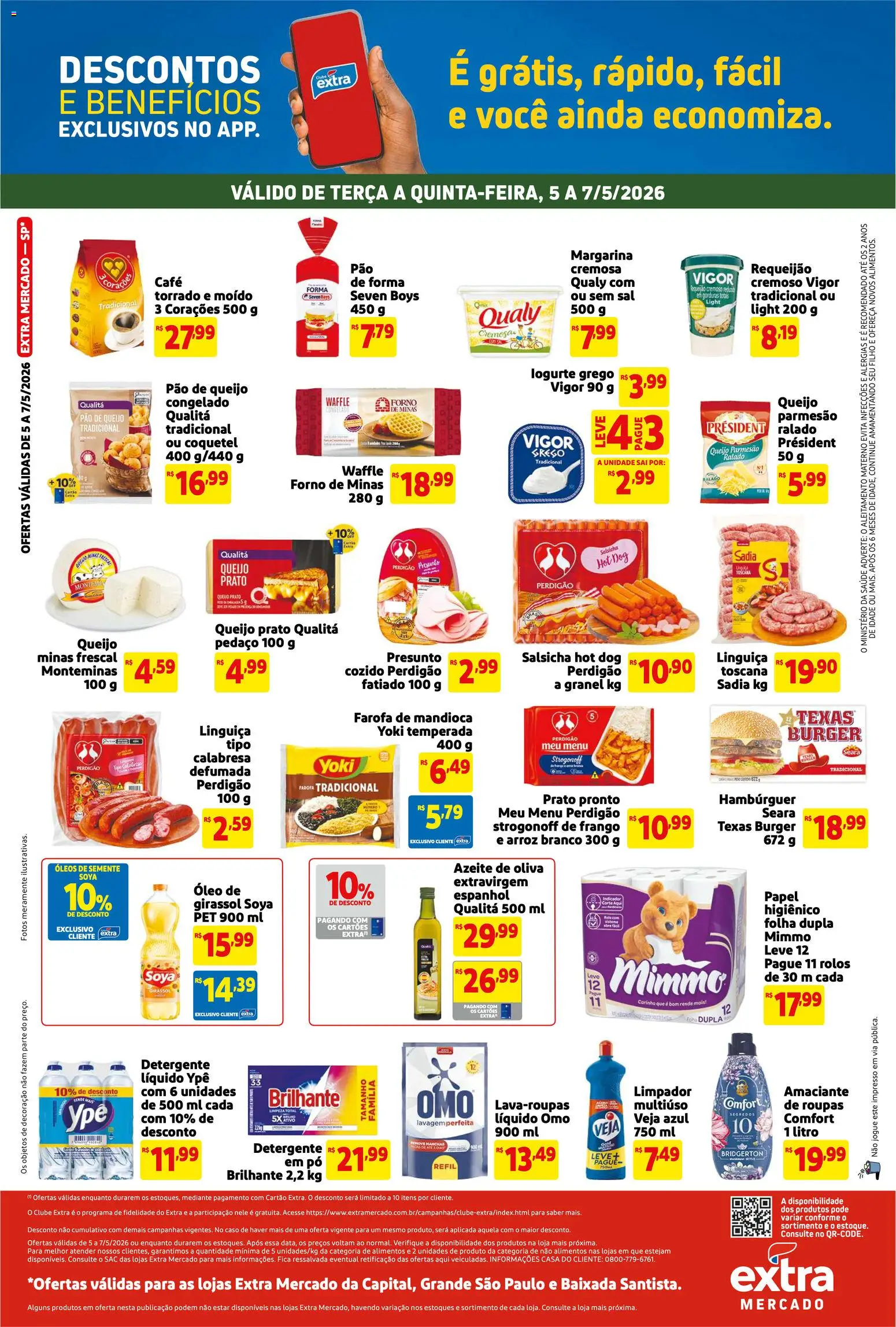 Extra Folheto - válido de 05.05.2026 | Página: 2 | Produtos: Iogurte, Óleo, Presunto, Requeijão